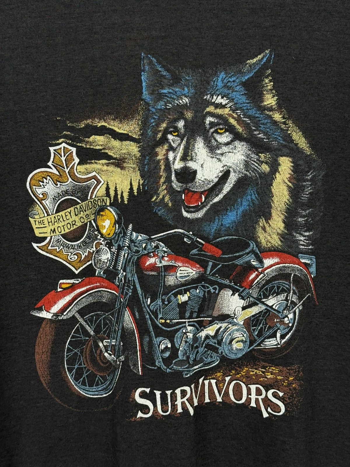 Harley Davidson Vintage 90s Harley Davidson Survivors 3D T-Shirt Size US M / EU 48-50 / 2 - 9 Thumbnail