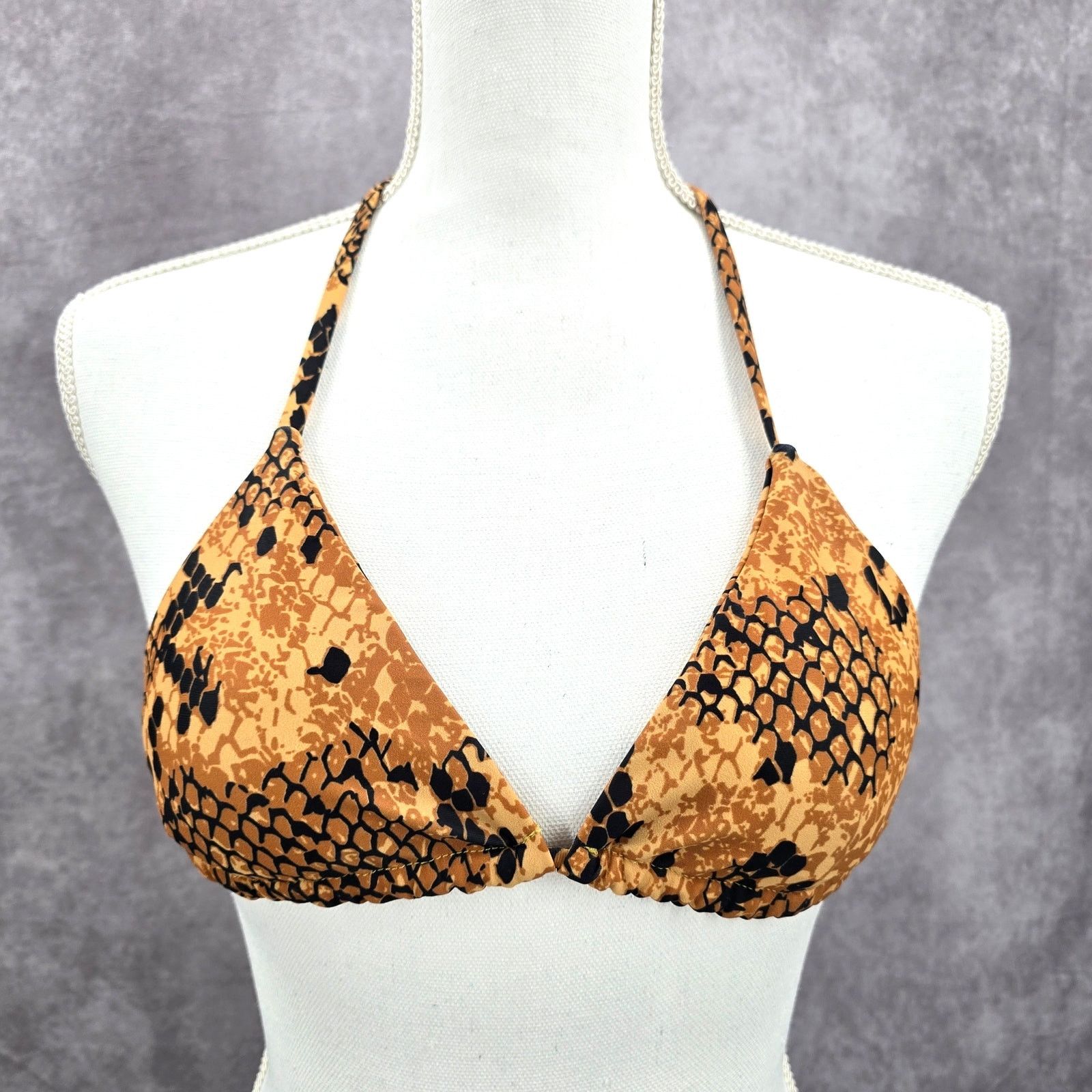 Other Yellow Black Animal Print String Padded Bikini Top Swim M Size M / US 6-8 / IT 42-44 - 1 Thumbnail