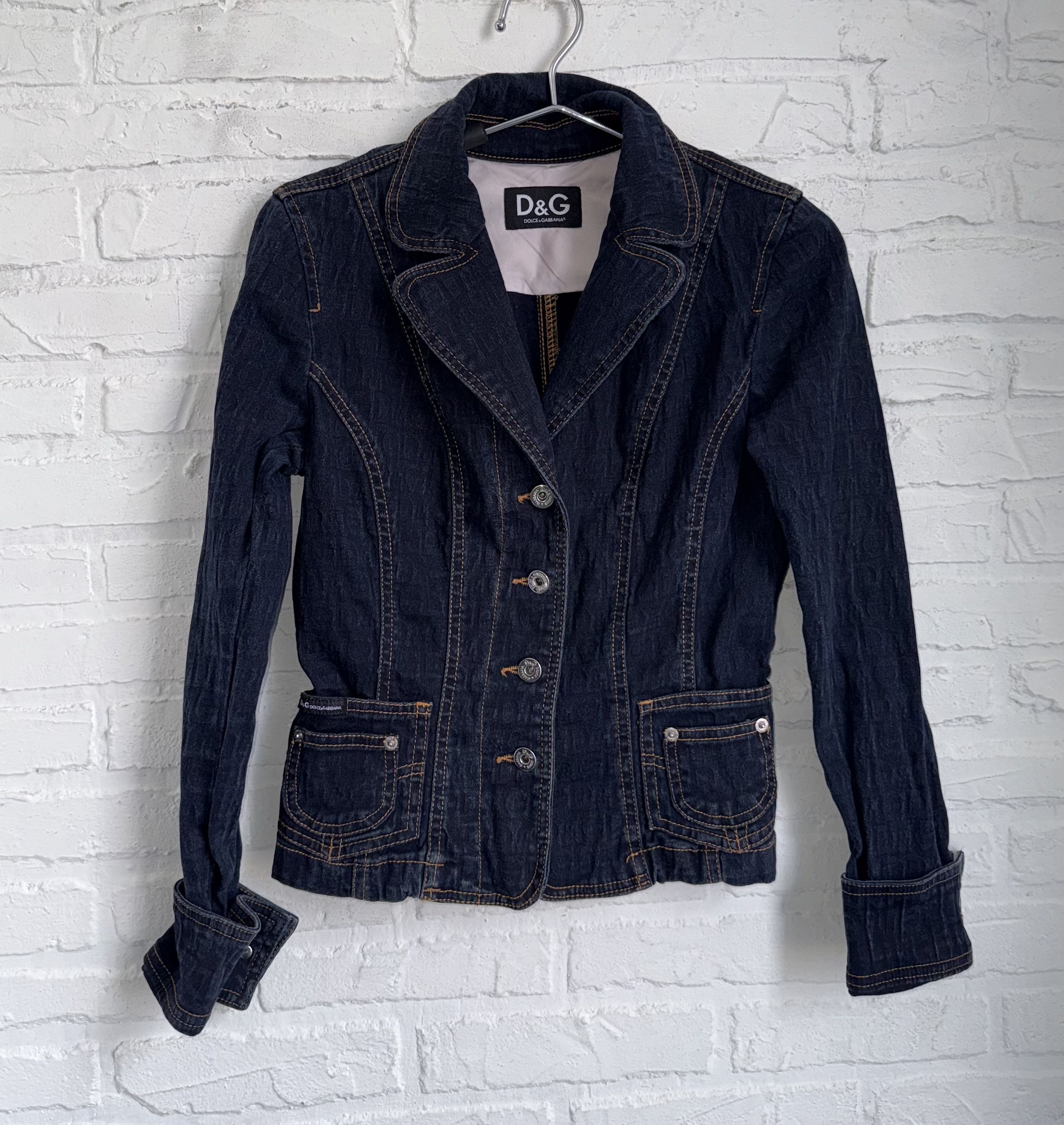 Dolce & Gabbana Vintage D&G Dolce & Gabbana Monogram Denim Jacket Y2K Size S / US 4 / IT 40 - 1 Thumbnail
