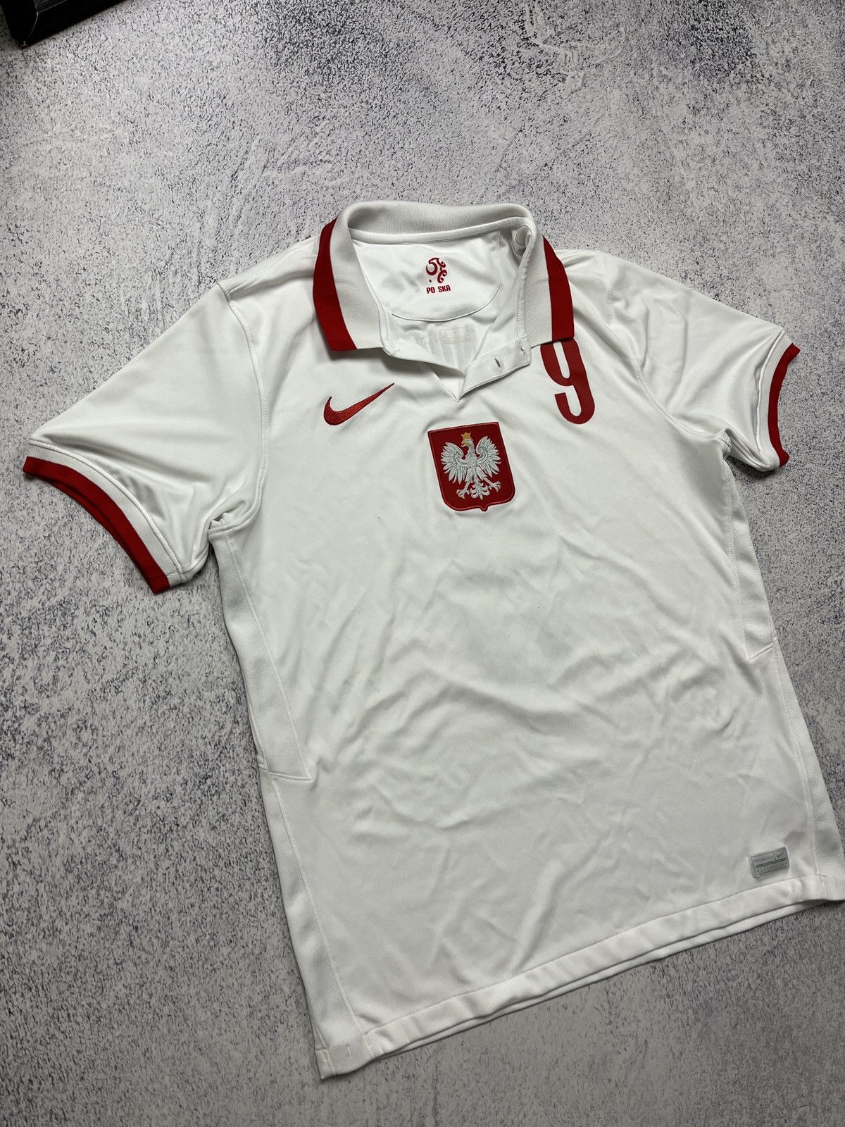 Nike Nike Poland Home Soccer Jersey Lewandowski #9 Euro 2020 Rare Size US L / EU 52-54 / 3 - 4 Thumbnail