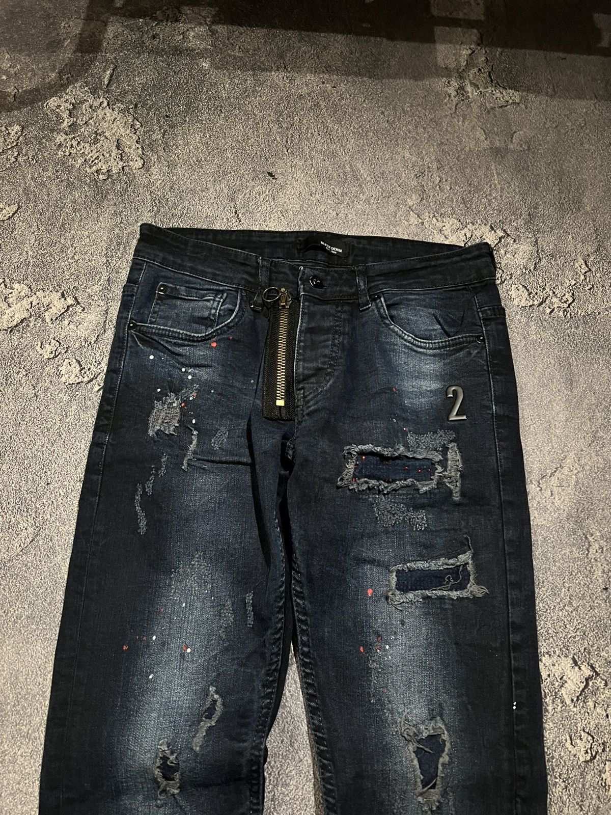 Japanese Brand Underground Dark Avant Garde Jean — Zipper Archive Faded 90 Size US 30 / EU 46 - 3 Thumbnail