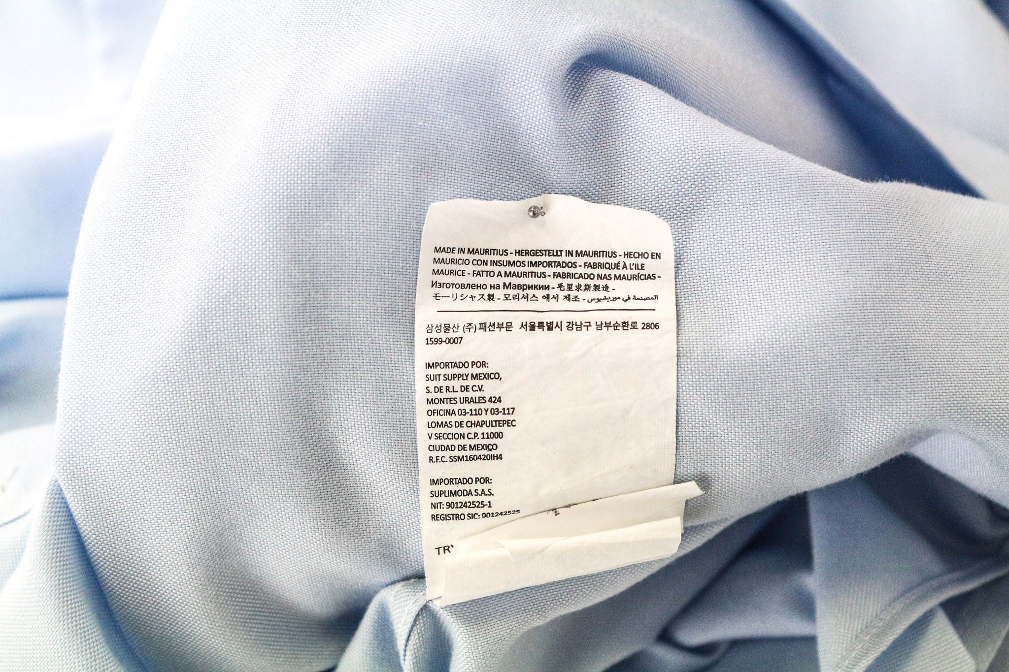 Suitsupply 45L/17 3/4L Slim Blue Cotton Long Sleeve Shirt 74692 Size US L / EU 52-54 / 3 - 7 Thumbnail