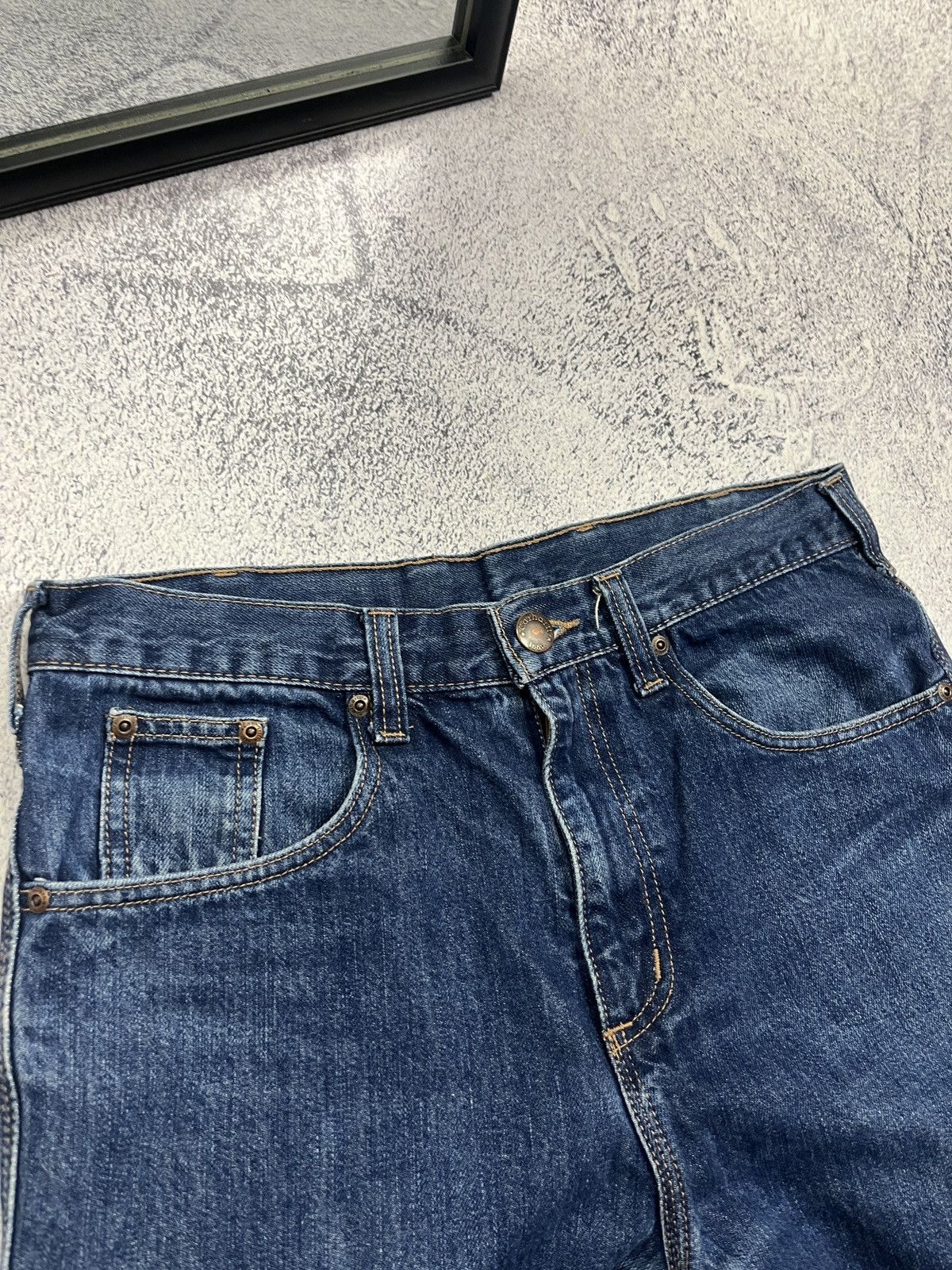 Carhartt × Vintage Carhartt Ranch Jeans Work Pants Faded Blue Denim 33x32 Size US 33 - 15 Thumbnail