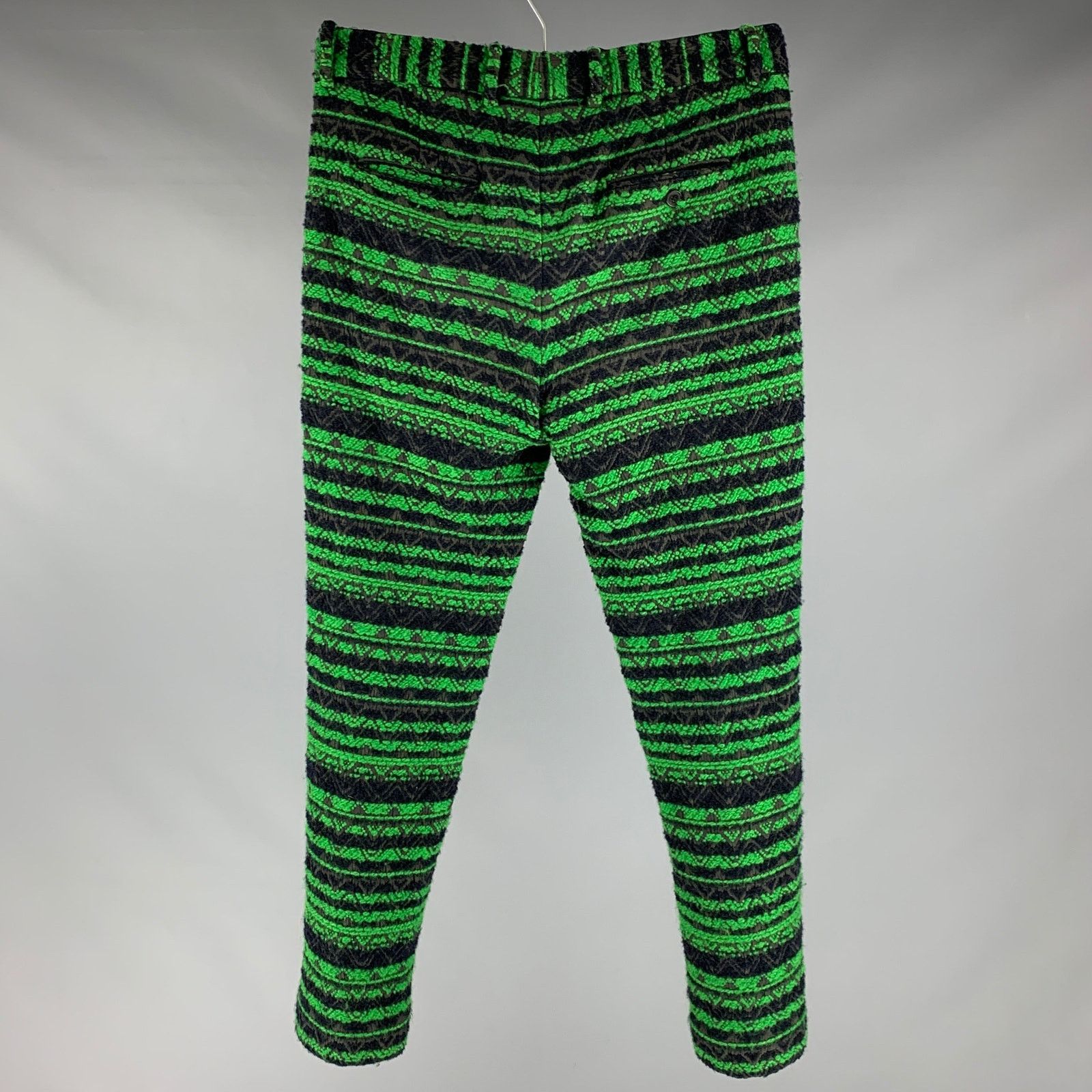 3.1 Phillip Lim Size 32 Green Black Tweed Cotton Wool Zip Fly Dress Pants Size US 32 / EU 48 - 3 Thumbnail