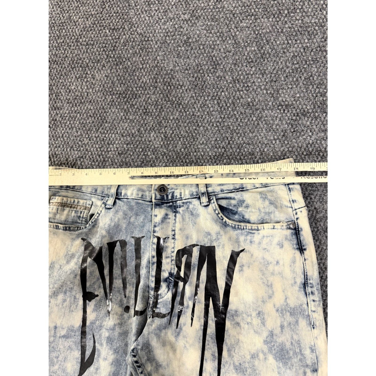 Calvin Klein Calvin Klein Jeans Jeans Mens 36x34 Blue Acid Wash Slim Graphic Denim Streetwear Vintage No Size US 36 / EU 52 - 3 Thumbnail