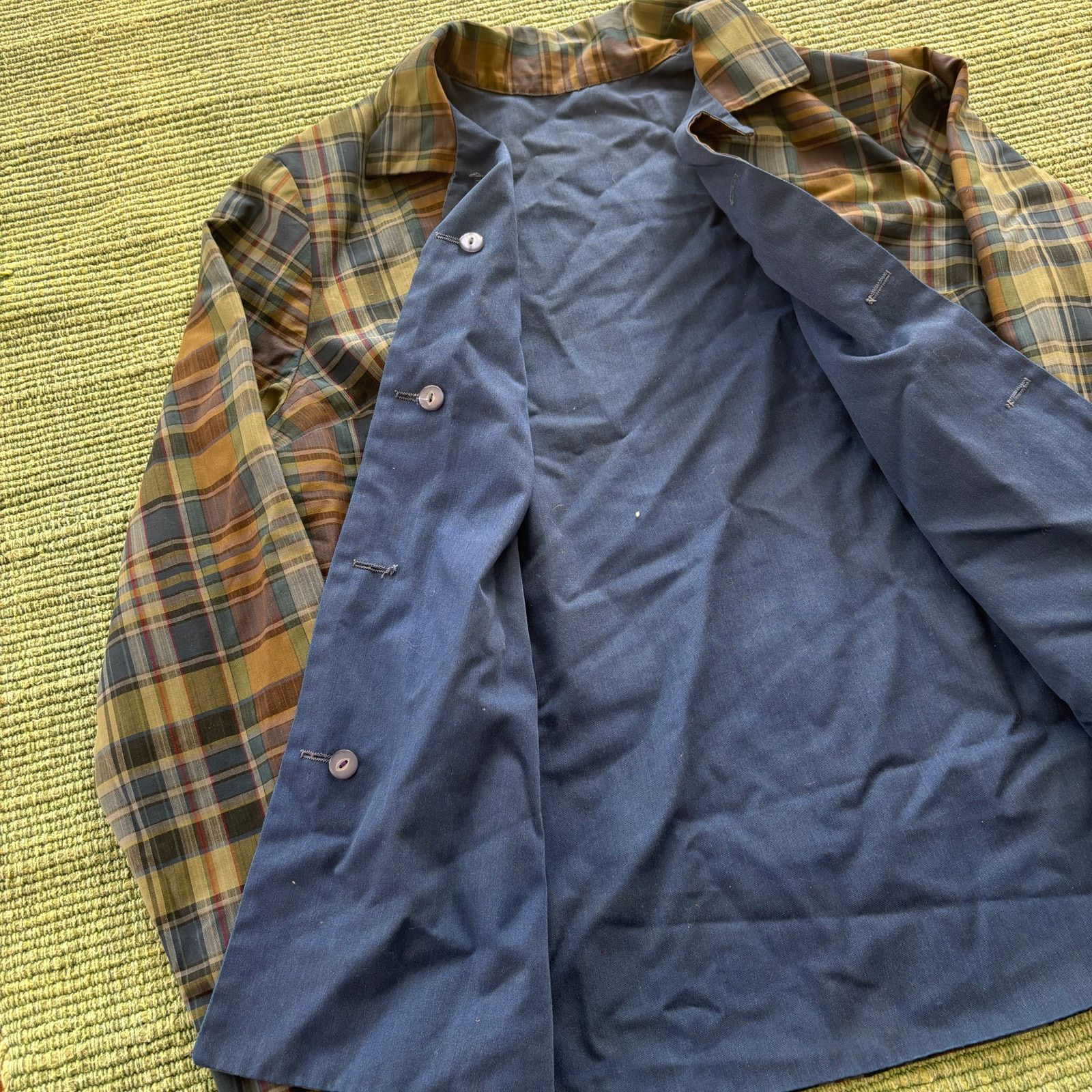 Other × Vintage Vintage 70s Plaid/Blue Reversible Blouse Shirt Jacket Sz M Size M / US 6-8 / IT 42-44 - 4 Thumbnail