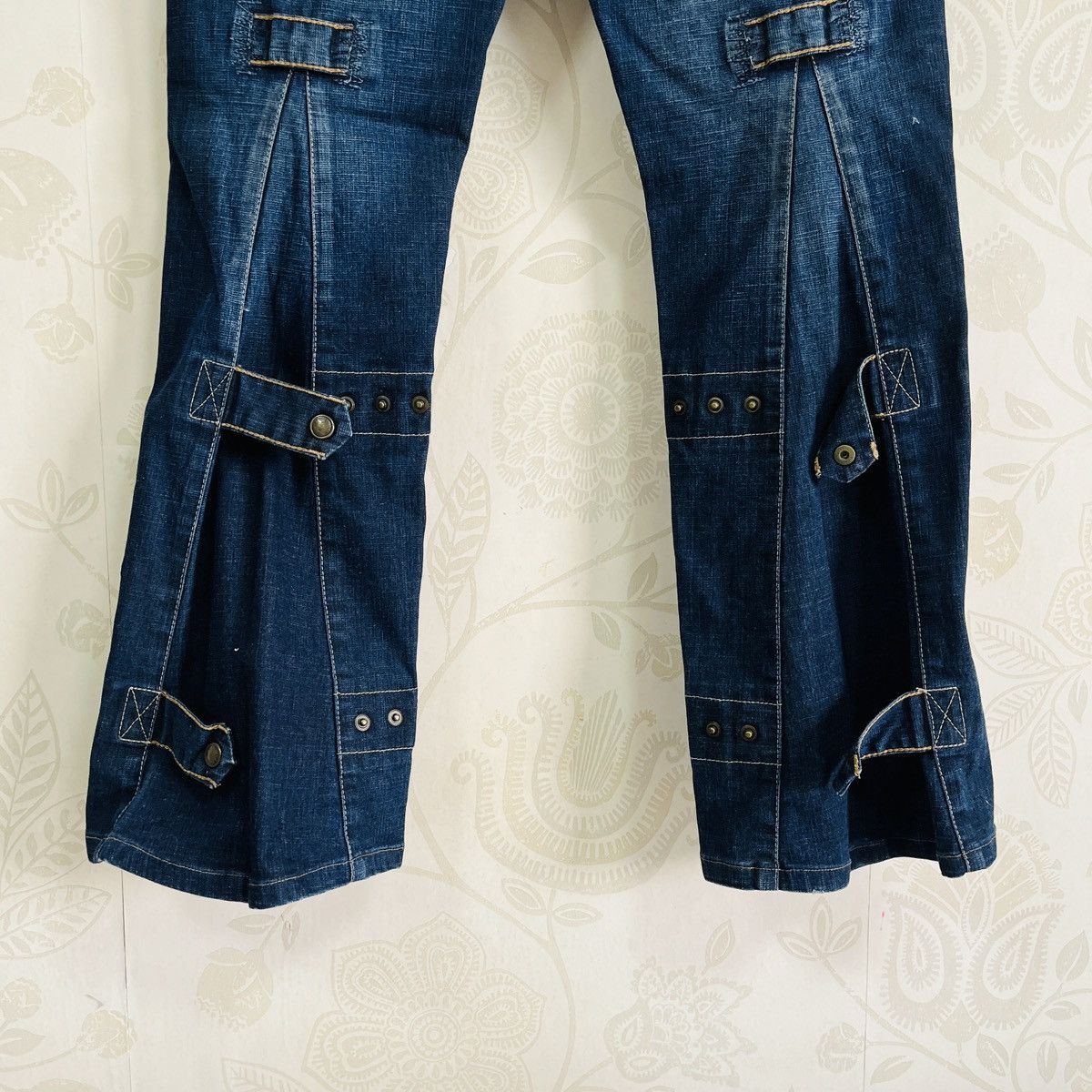Marithe + Francois Girbaud Spectacular MFG Flared Bondage Heavy Denim Jeans Size US 30 / EU 46 - 13 Thumbnail