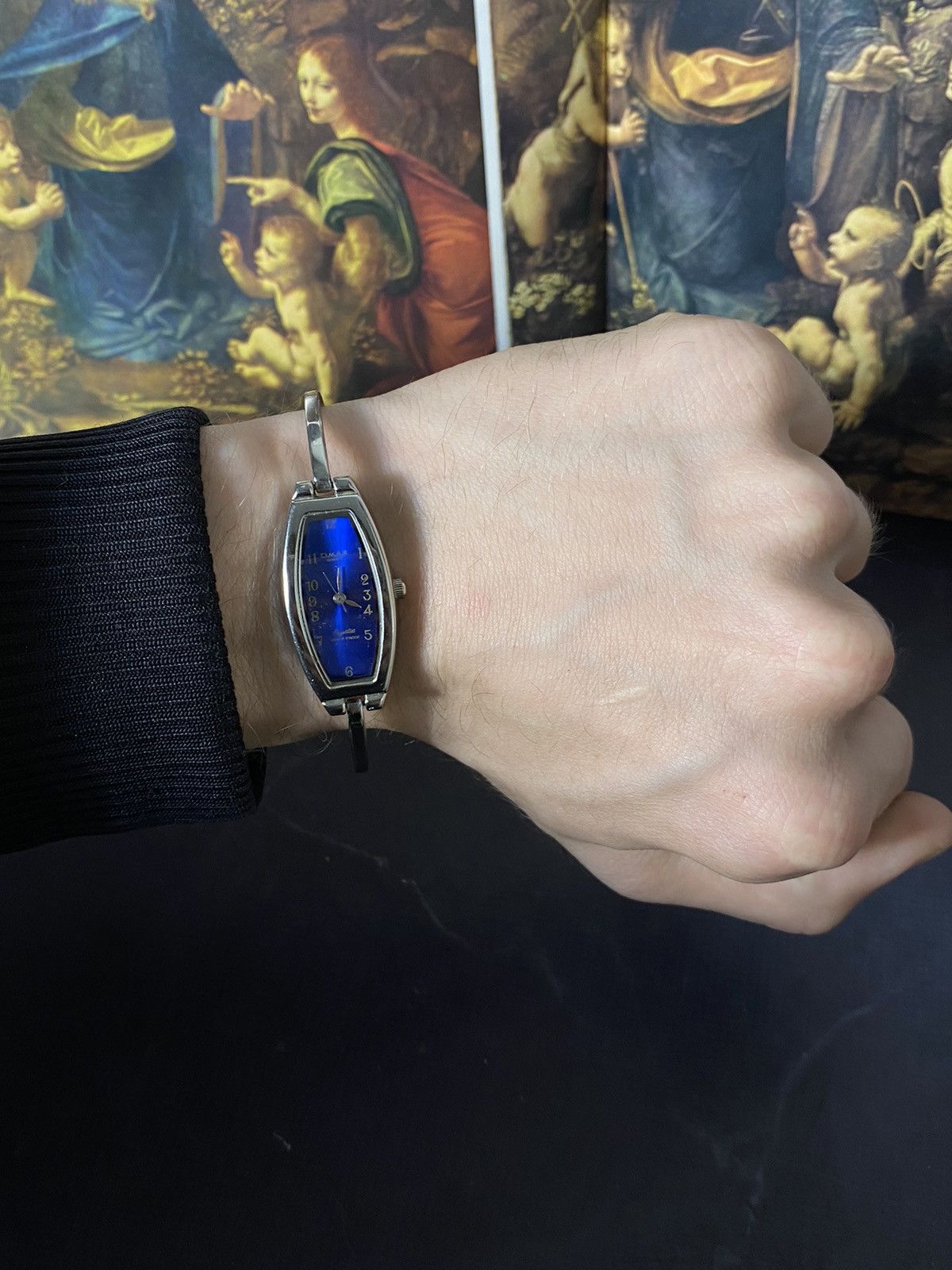 Other Vintage Omax Quartz Watch with Blue Dial Size ONE SIZE - 6 Thumbnail