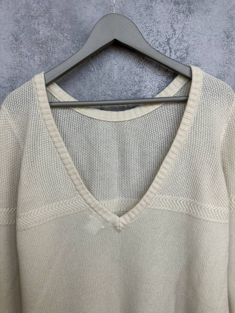 ba&sh ba&sh Cream V-Neck Knit Sweater Wool Cashmere Blend Size M / US 6-8 / IT 42-44 - 4 Thumbnail