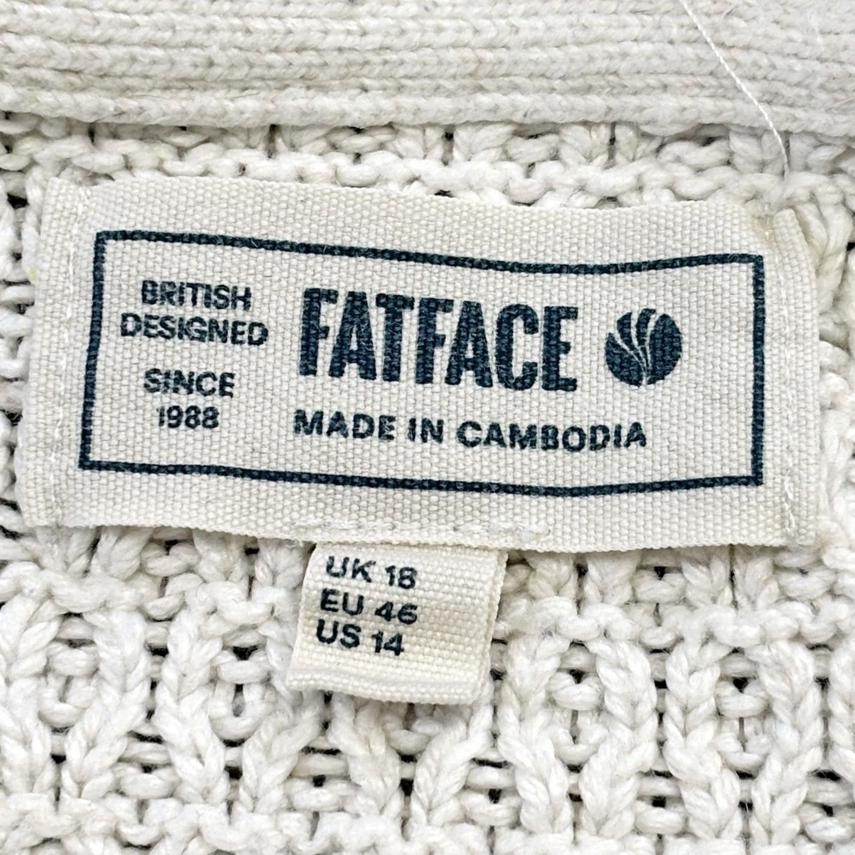 FatFace Fat Face Jumper UK18 Womens Ivory Long Sleeve Knit Pullover Patterned Crew Neck Size XXL / US 16-18 / IT 52-54 - 5 Thumbnail