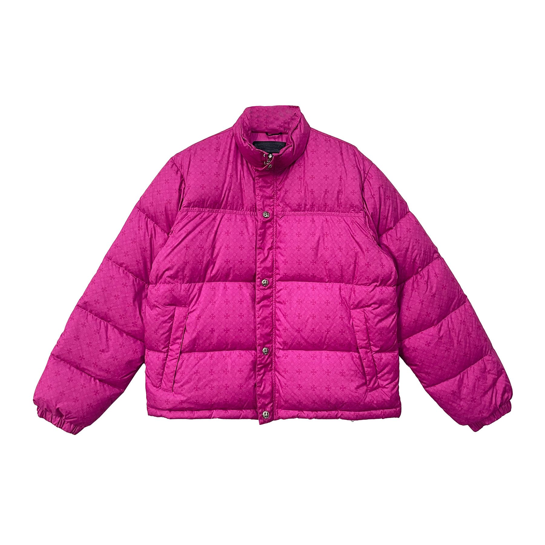 Chrome Hearts Chrome Hearts Monogram Cross Pattern Pink Puffer Jacket Size US L / EU 52-54 / 3 - 1 Thumbnail