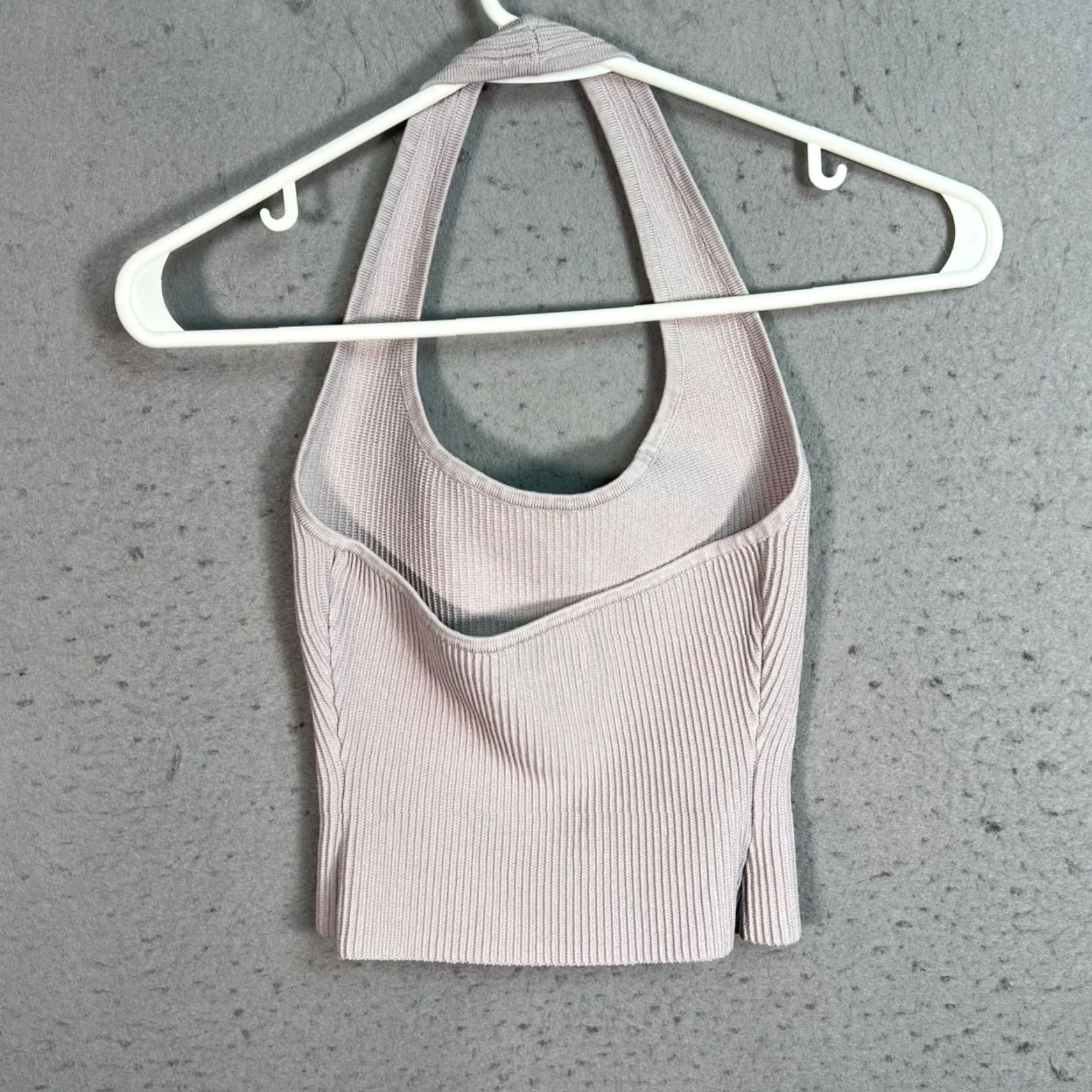 Vintage Babaton Womens Crop Top Halter Knit Sleeveless Casual Spring Summer XS Gray Size XS / US 0-2 / IT 36-38 - 2 Thumbnail