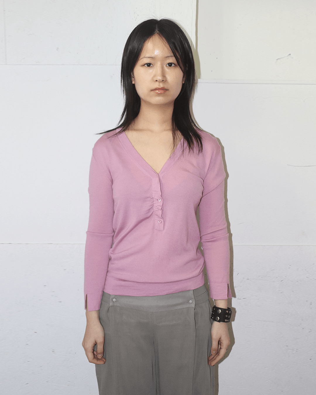 Dior Christian Dior by Galliano AW05 Half Button Up V Neck Knit Size XS / US 0-2 / IT 36-38 - 2 Thumbnail