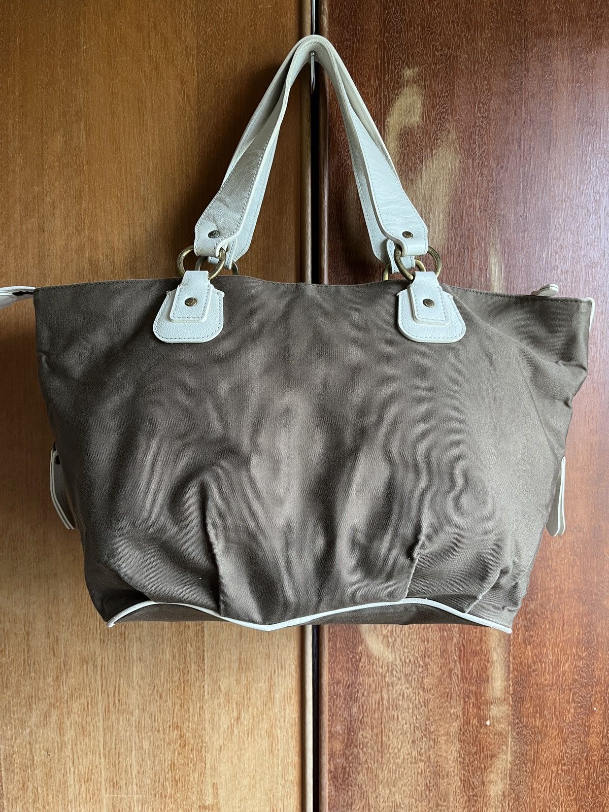 Burberry 90s Burberry Boston Canvas Leather Olive Green Size ONE SIZE - 2 Thumbnail