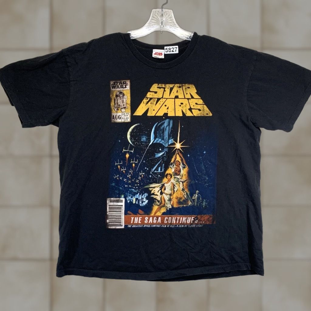 Star Wars Star Wars Comic Book Art T-Shirt Unisex Adult Large Black Graphic Print Vader Luke Leia Size US L / EU 52-54 / 3 - 1 Thumbnail