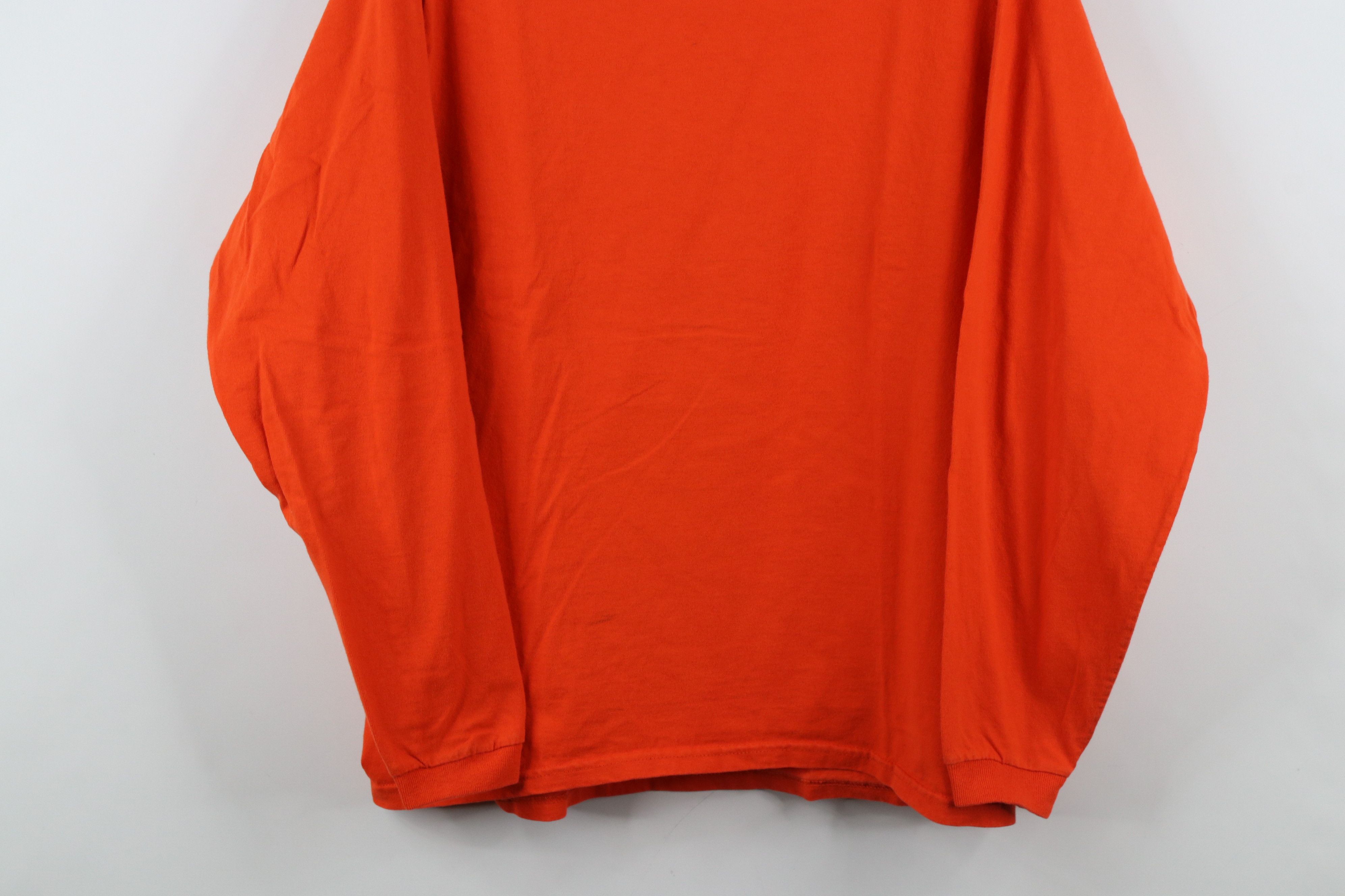 Vintage Vintage 90s Streetwear Cotton Long Sleeve T-Shirt Orange Size US L / EU 52-54 / 3 - 3 Thumbnail
