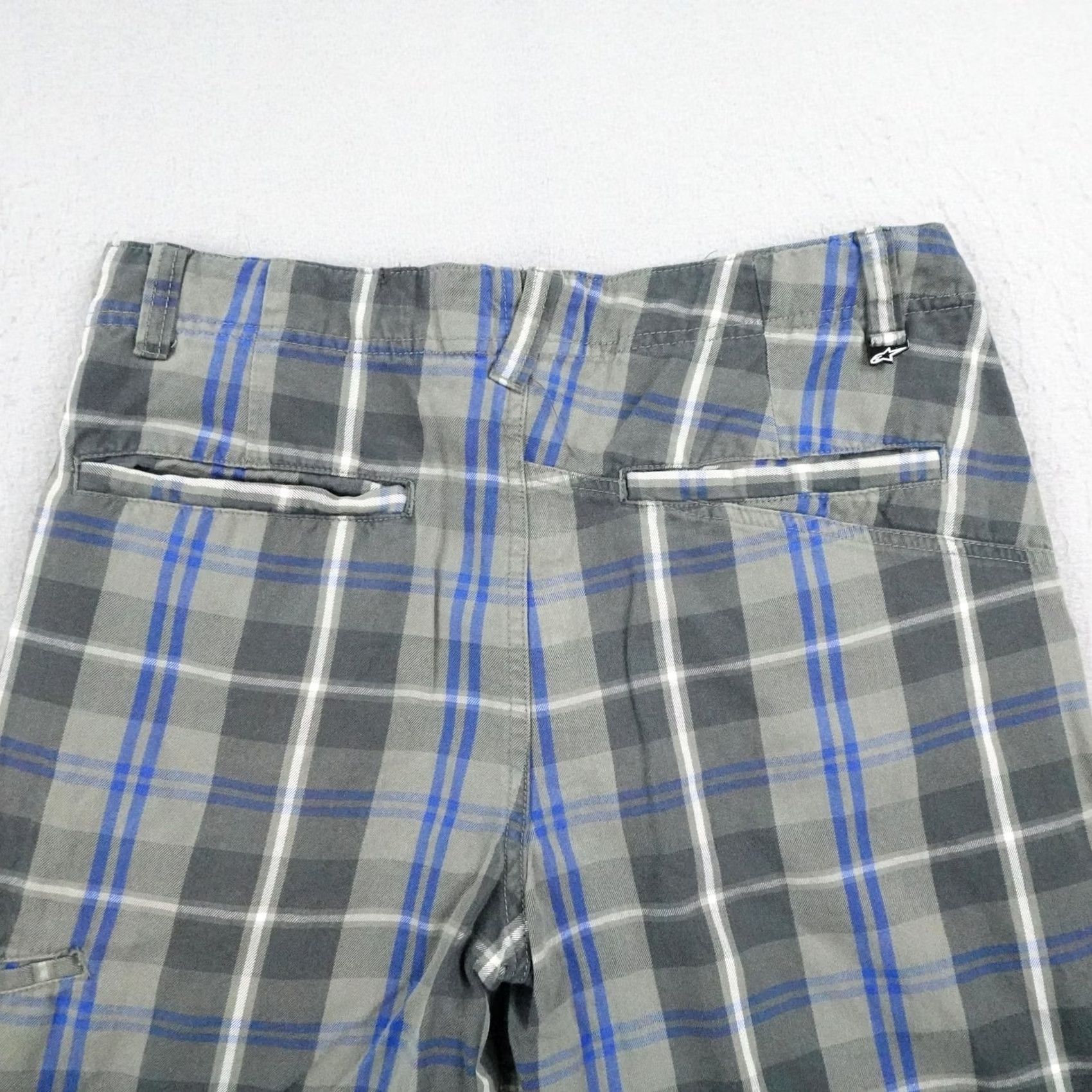 Alpinestars Alpinestars Mens 32 Gray Blue Plaid Chino Baggy Skater Snowboarder Shorts Black Size US 32 / EU 48 - 5 Thumbnail