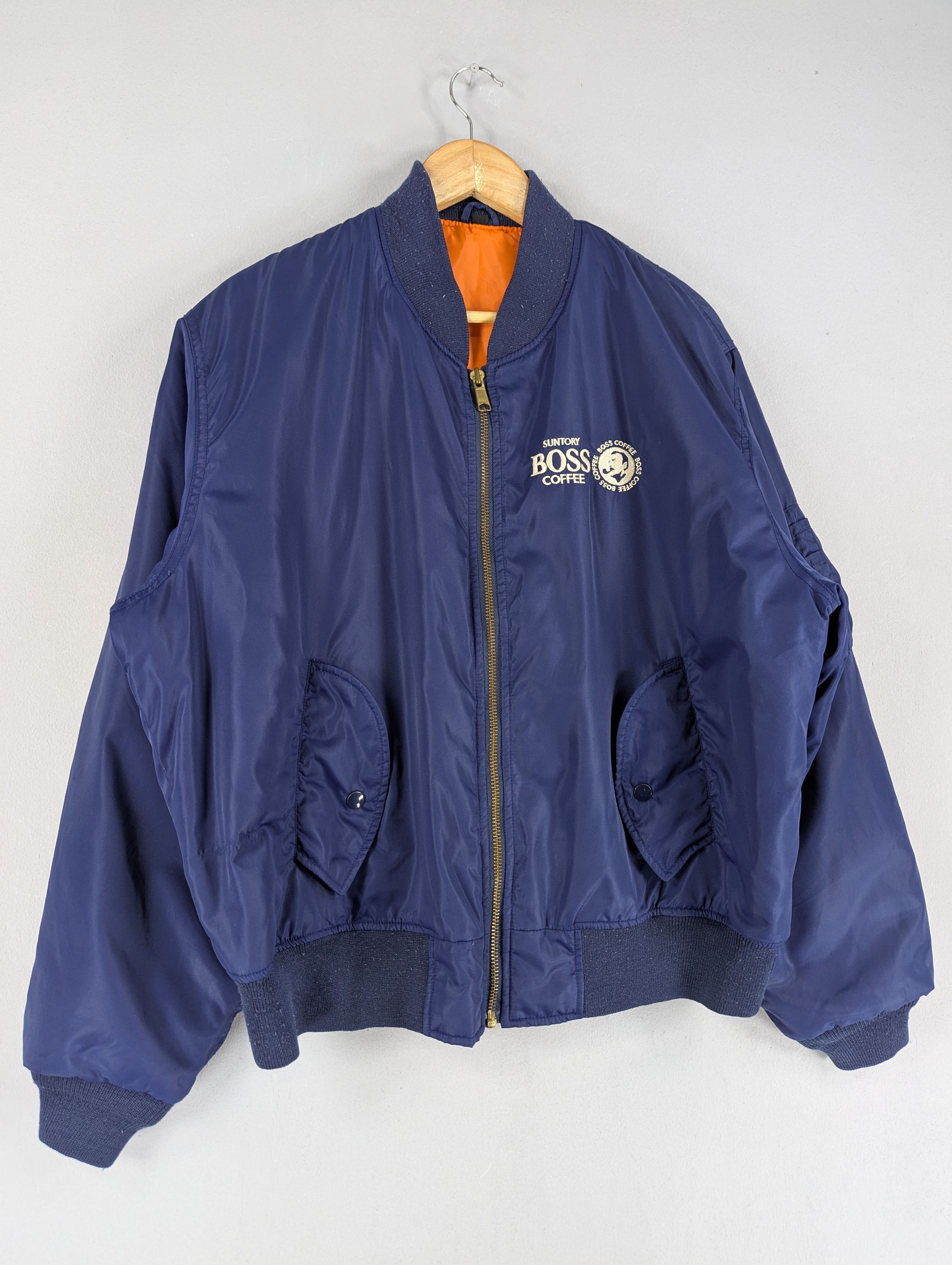 Japanese Brand Vintage 90s Suntory Coffee Boss Bomber Flight Jacket Size US L / EU 52-54 / 3 - 4 Thumbnail