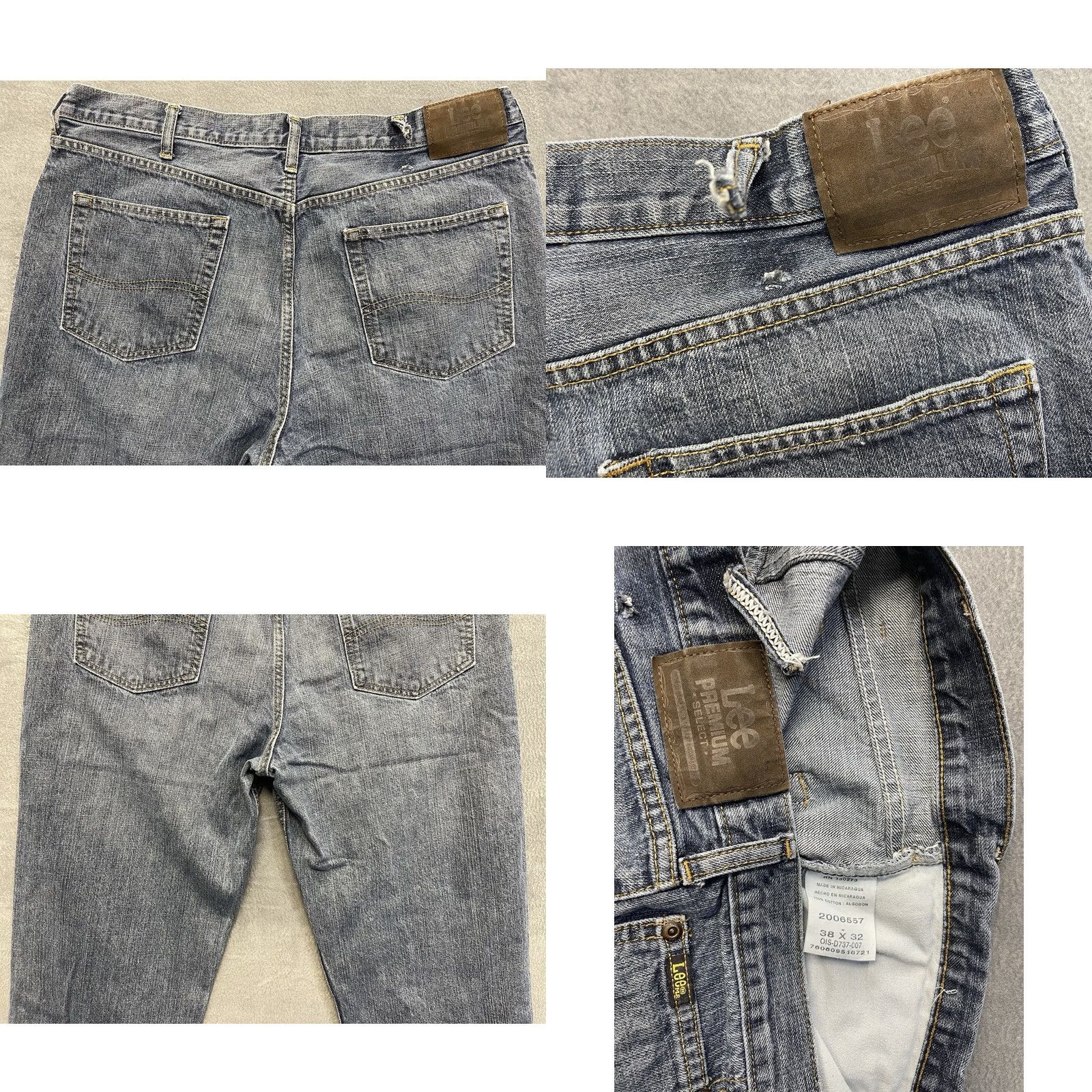 Lee Lee Jeans Mens 38 Blue Denim Size 38x33 Relaxed Straight Wash Distressed Baggy Size US 38 / EU 54 - 8 Thumbnail
