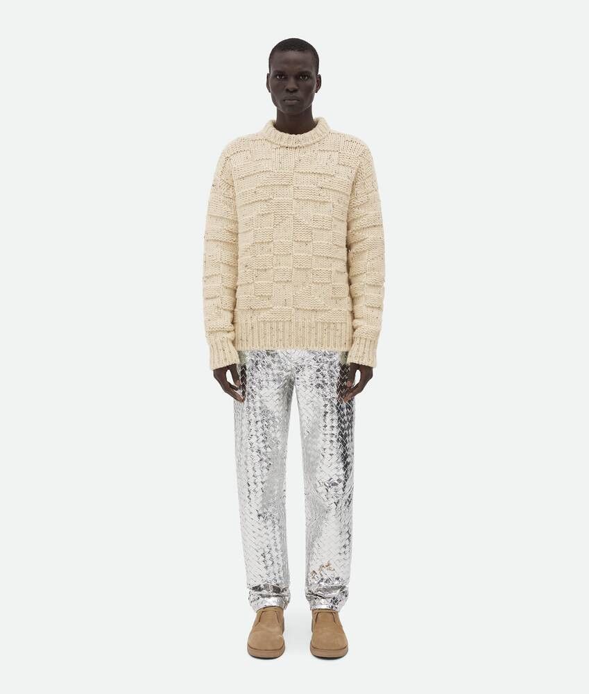 Bottega Veneta Bottega Veneta Heavy Intreccio Graphic Wool Jumper Sand Size US XS / EU 42 / 0 - 1 Thumbnail