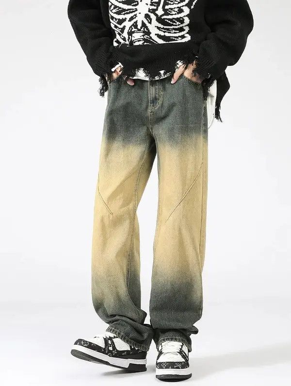 Japanese Brand nezawa x ouchi Streetwear Gradient Washed Jeans Trousers Size US 36 / EU 52 - 1 Thumbnail