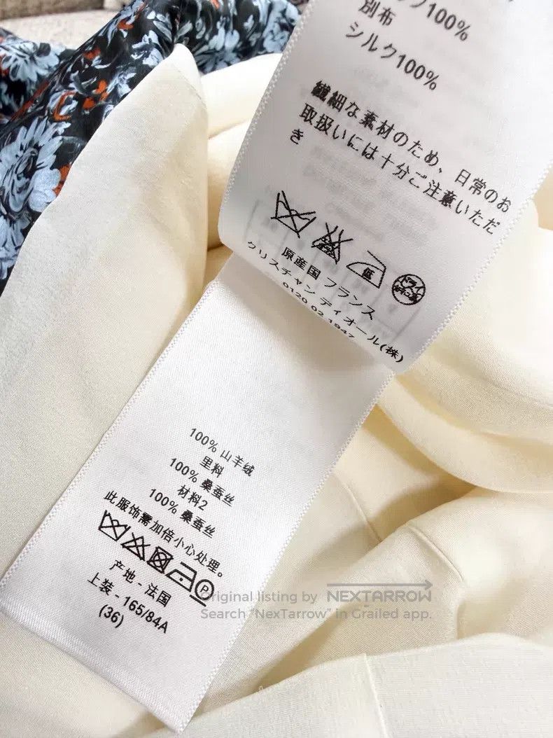 Dior Dior Inner-pin flower mulberry silk hem cashmere coat Size XS / US 0-2 / IT 36-38 - 6 Thumbnail