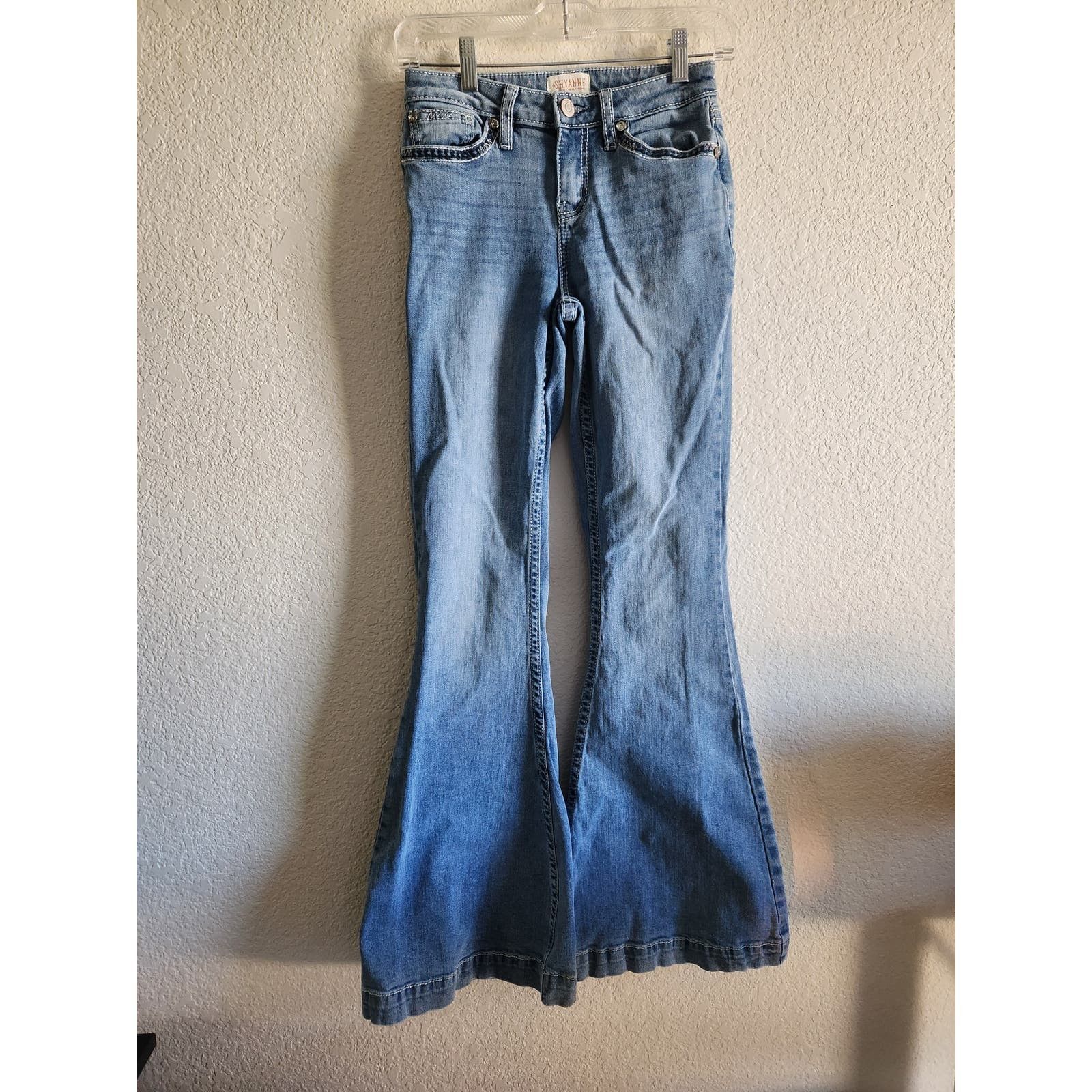 Other Shyanne Country Wide Leg Women's Light Wash Jeans 26Wx34L Size 26" / US 2 / IT 38 - 2 Thumbnail