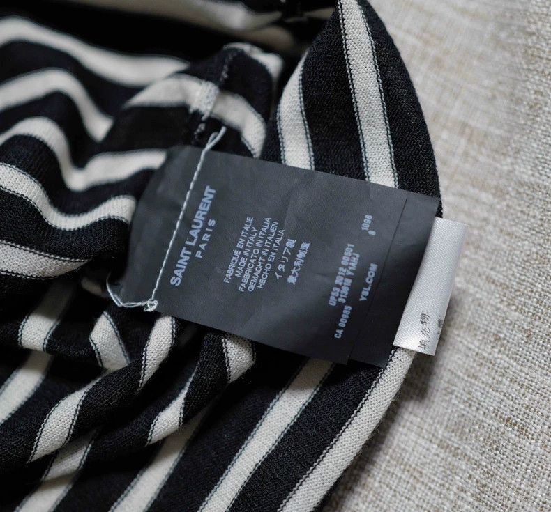 Saint Laurent Paris Saint Laurent Paris Black and white striped Merino worsted Size S / US 4 / IT 40 - 4 Thumbnail