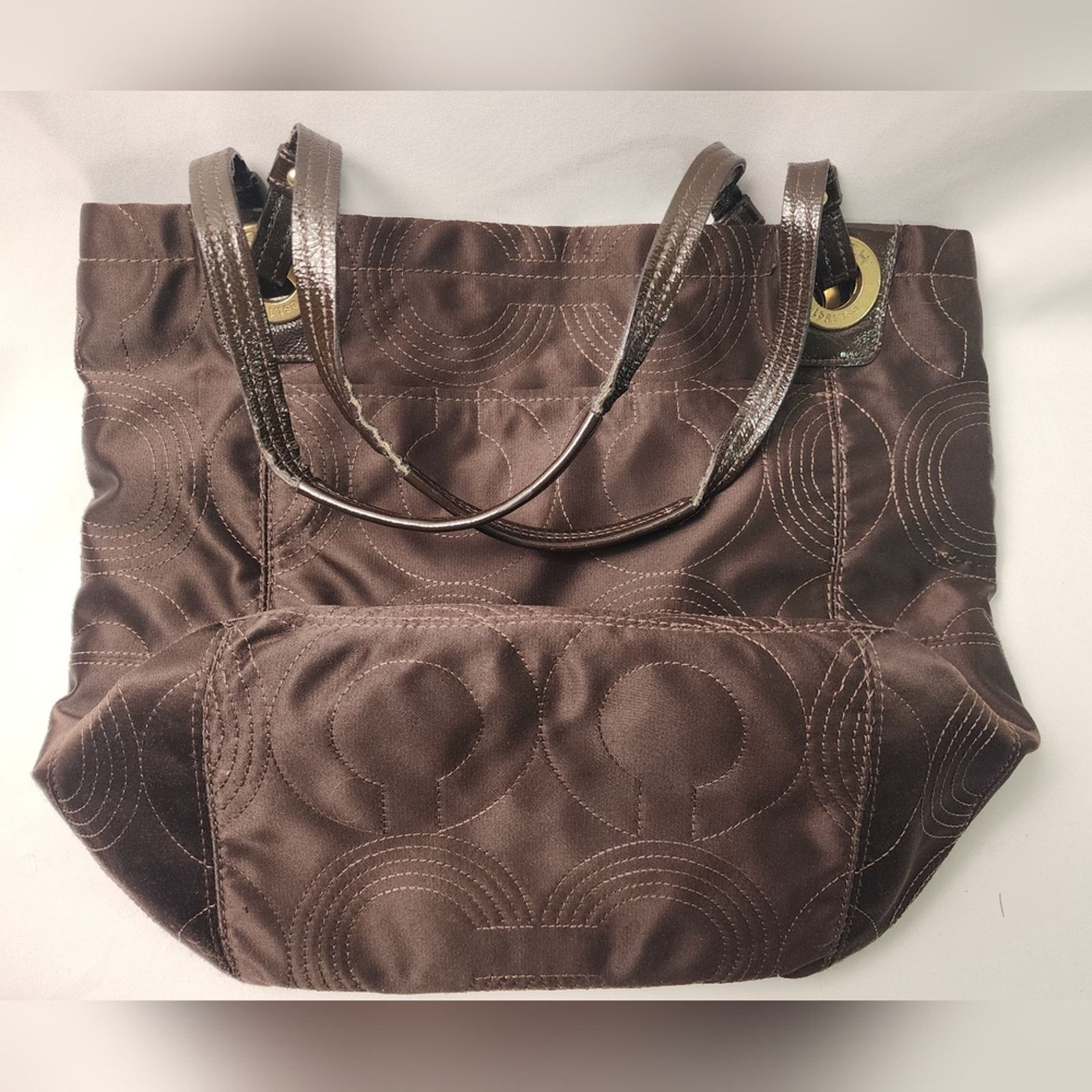 Coach Coach purple satin and enamel Brown Tote Bag J0973 Size ONE SIZE - 5 Thumbnail