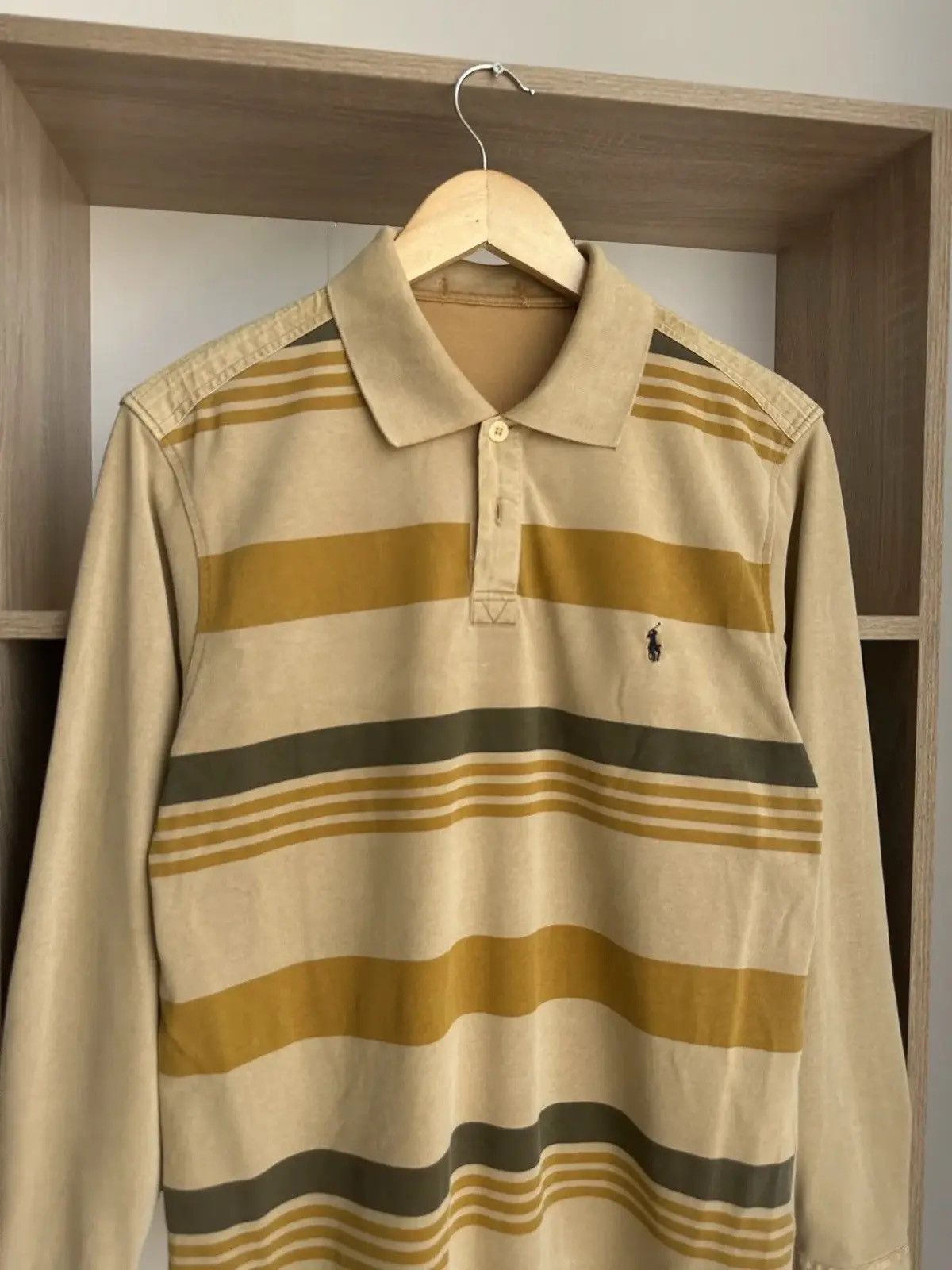 Polo Ralph Lauren Vintage Beige Polo Ralph Lauren PRL Rugby Shirt Size US M / EU 48-50 / 2 - 4 Thumbnail