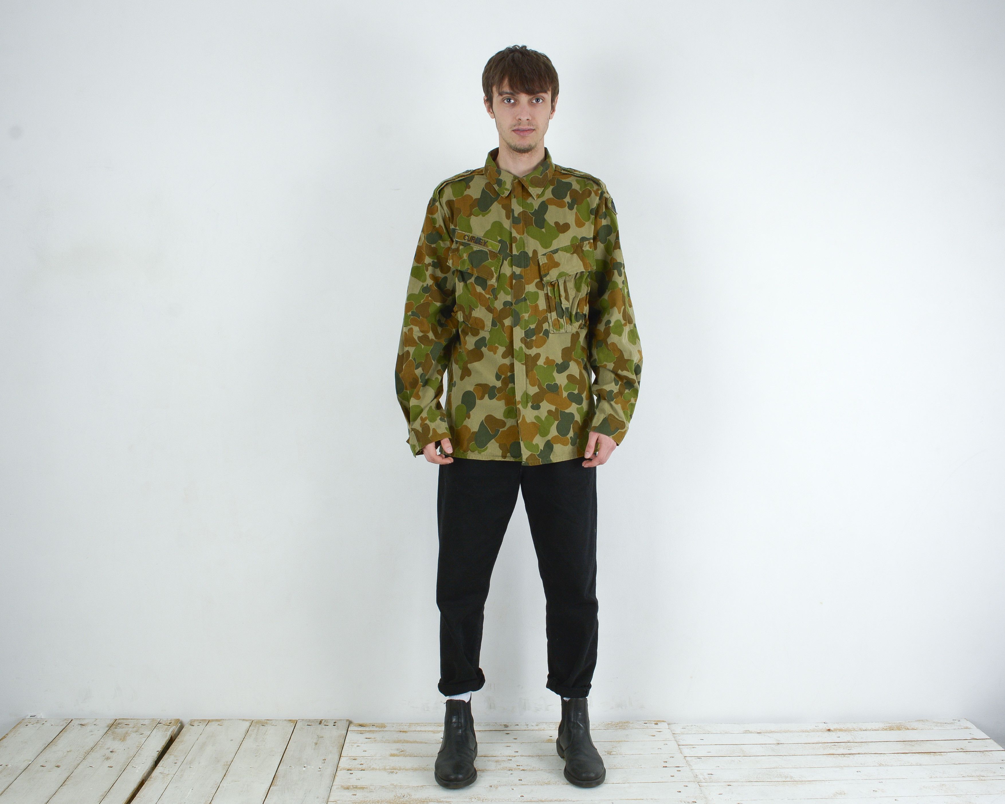 image of Man Made In Australia x Military Australian L Army Military Field Cargo Jacket Coat Aussie in Camou