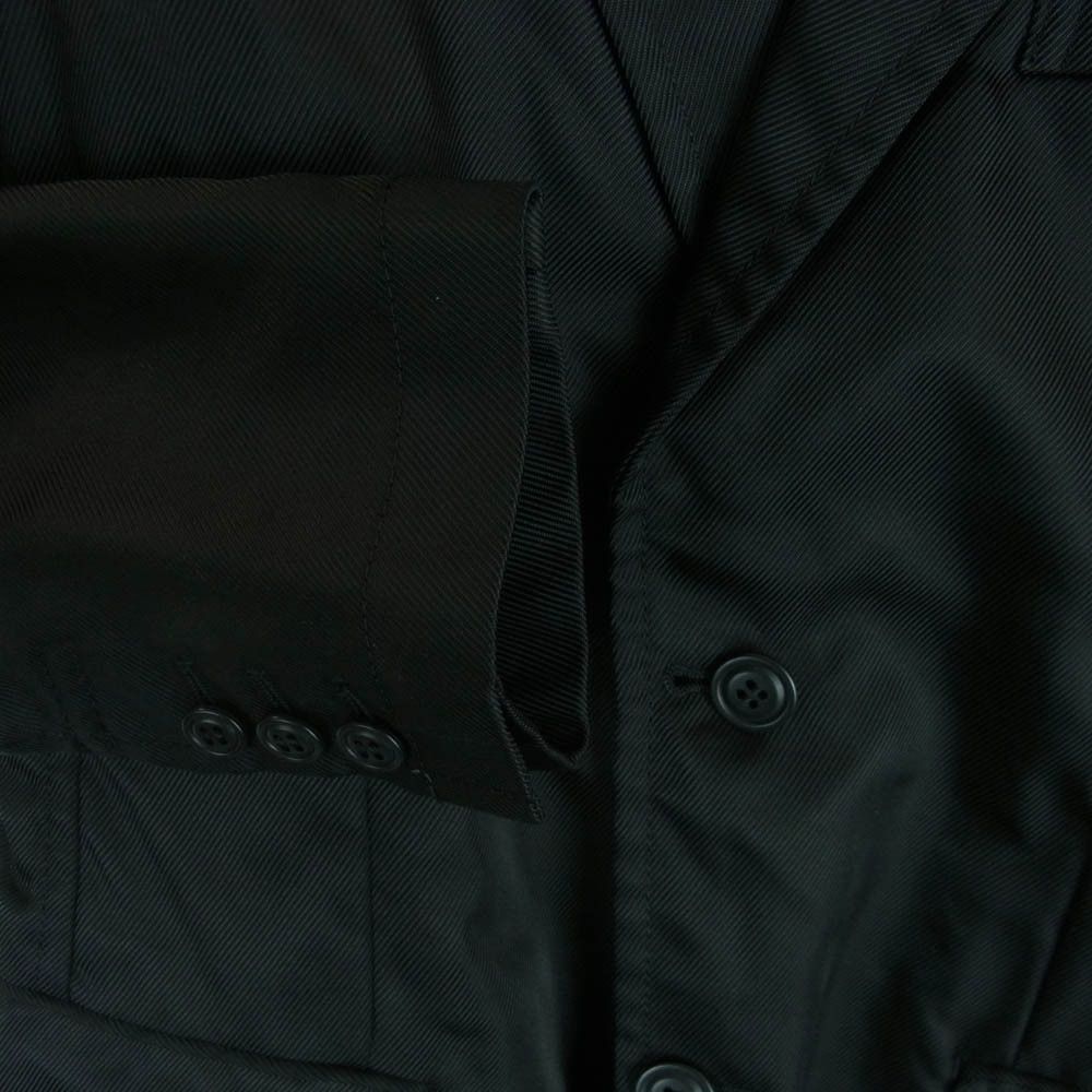Comme des Garcons Homme Plus Jacket Back cross cutout nylon 2 Button tailored plain Black Size US S / EU 44-46 / 1 - 4 Thumbnail