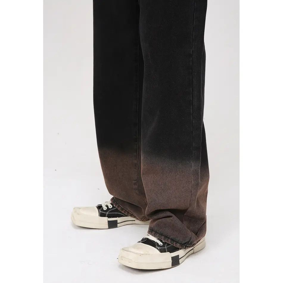 Japanese Brand Retro loose straight leg gradient jeans Size US 32 / EU 48 - 4 Thumbnail