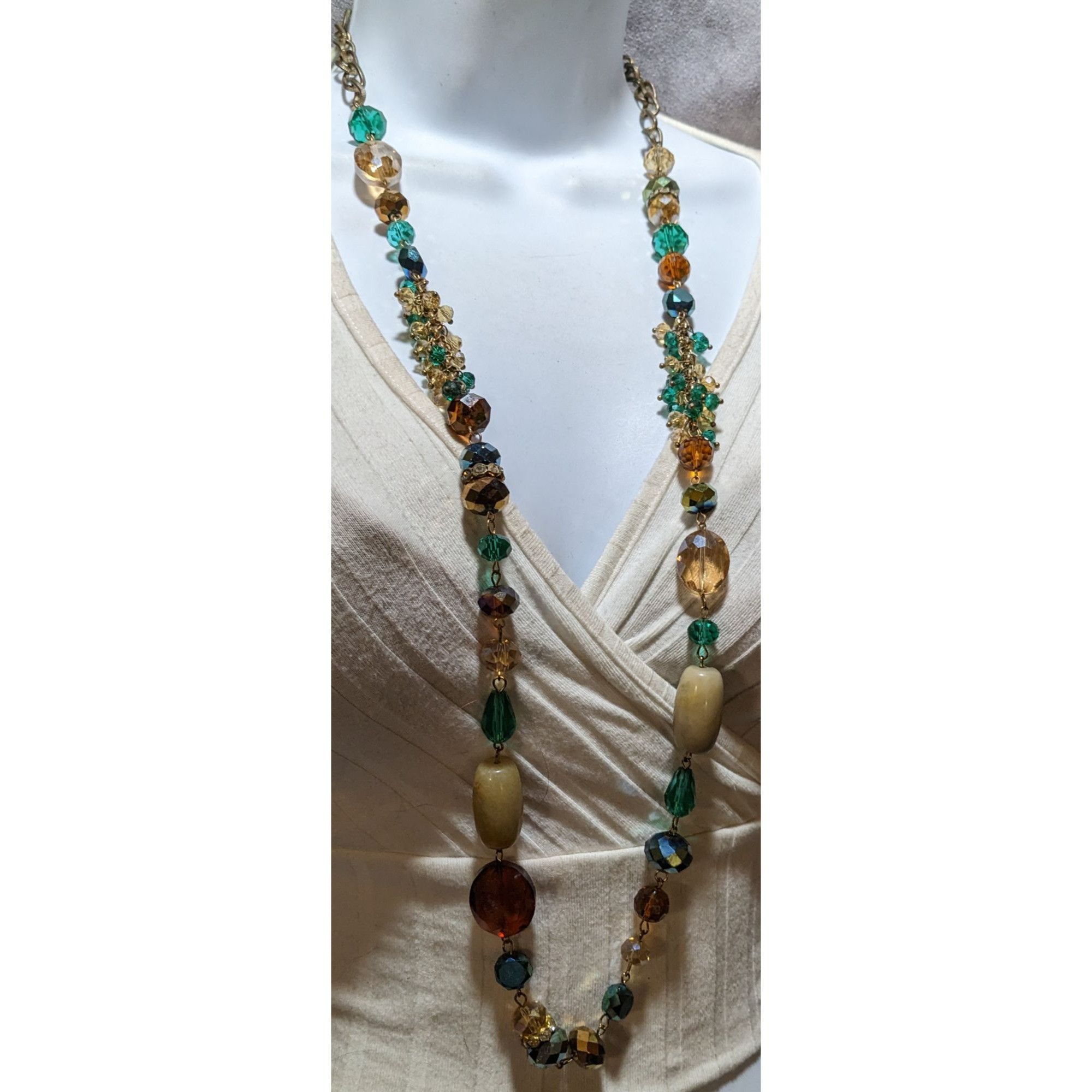 Other Green And Gold Glam Glass And Stone Beaded Necklace Size ONE SIZE - 7 Thumbnail
