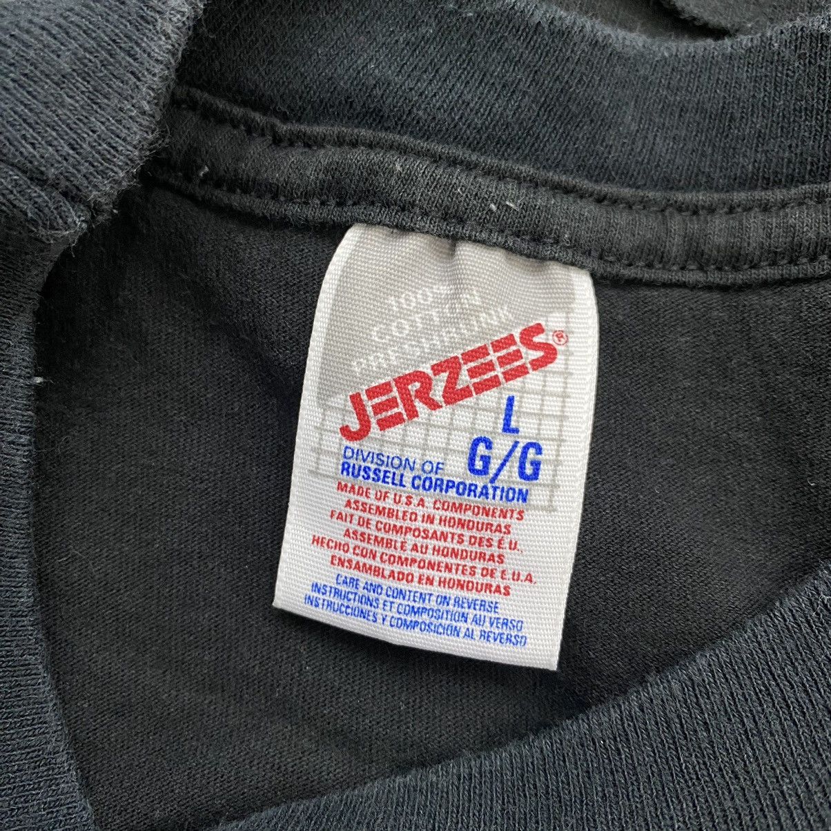 Jerzees × Vintage Vintage 90s RED WOLF Print Jerzees Black Short Sleeve Shirt Size US L / EU 52-54 / 3 - 5 Thumbnail