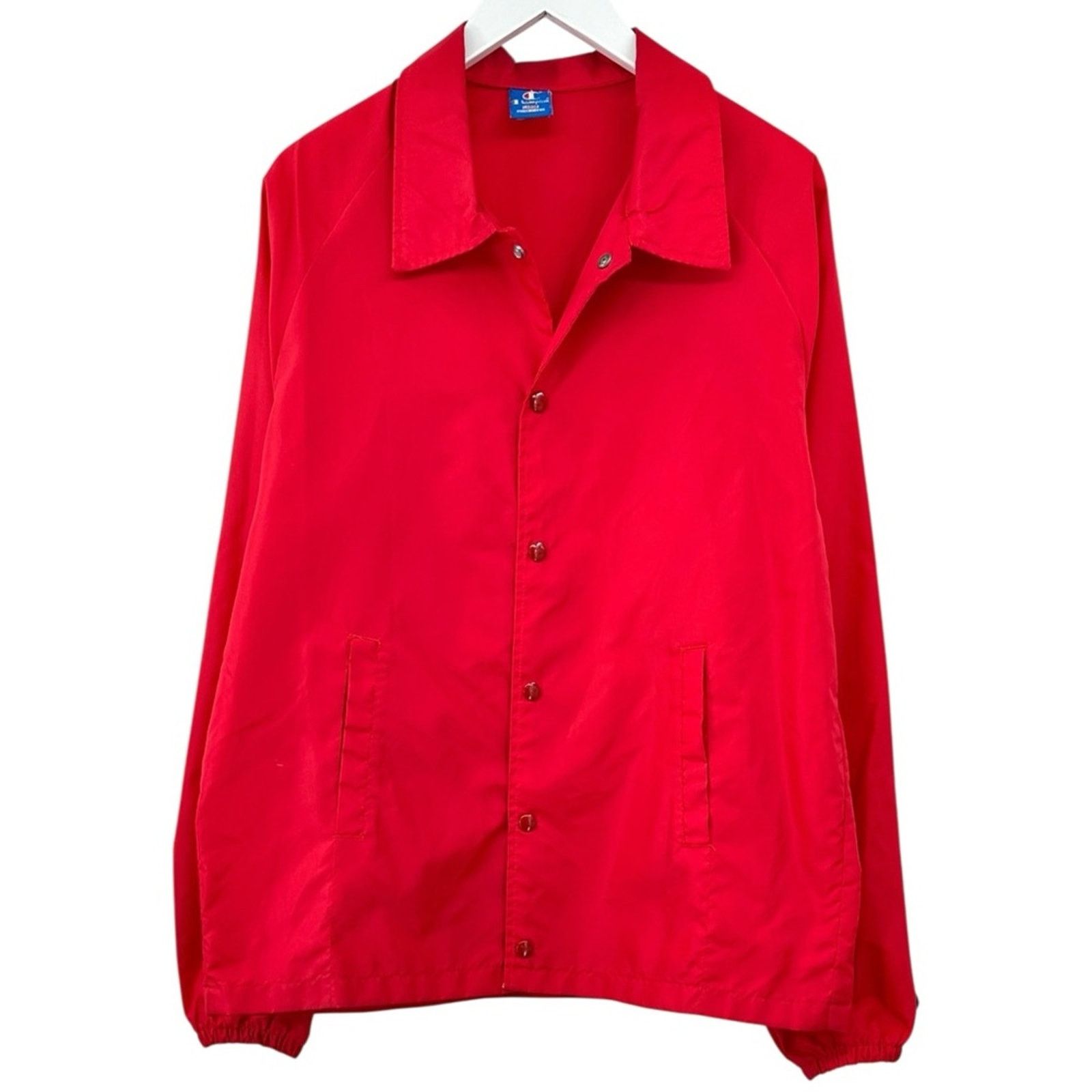 Champion Vintage Made in USA Red Nylon Windbreaker Jacket Size US L / EU 52-54 / 3 - 1 Thumbnail
