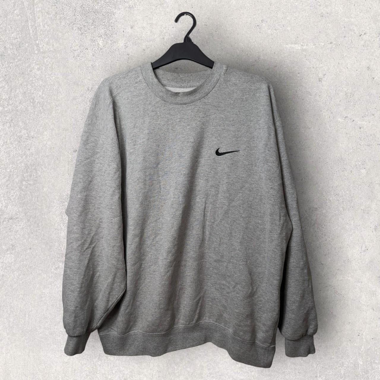 Vintage Nike 90s Basic Grey Sweatshirt Black Swoosh