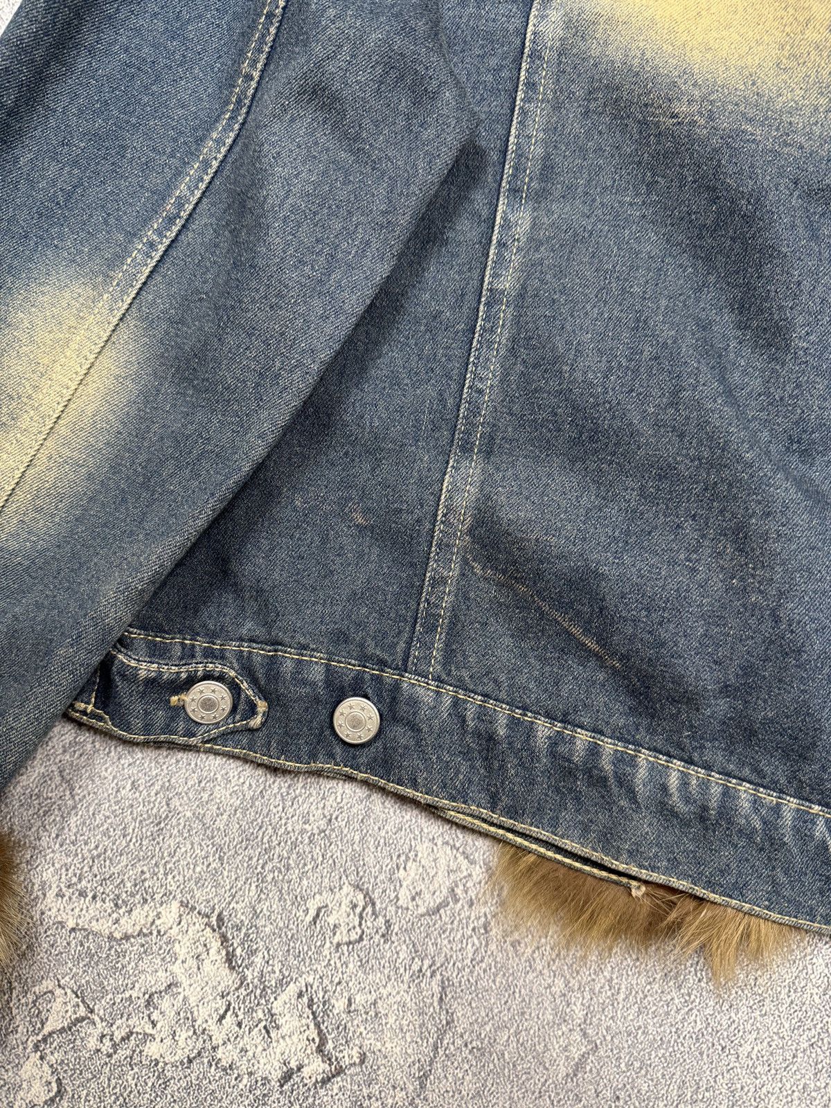 If Six Was Nine Y2K Paris Denim Jacket with Fluffy Fur Size M / US 6-8 / IT 42-44 - 9 Thumbnail