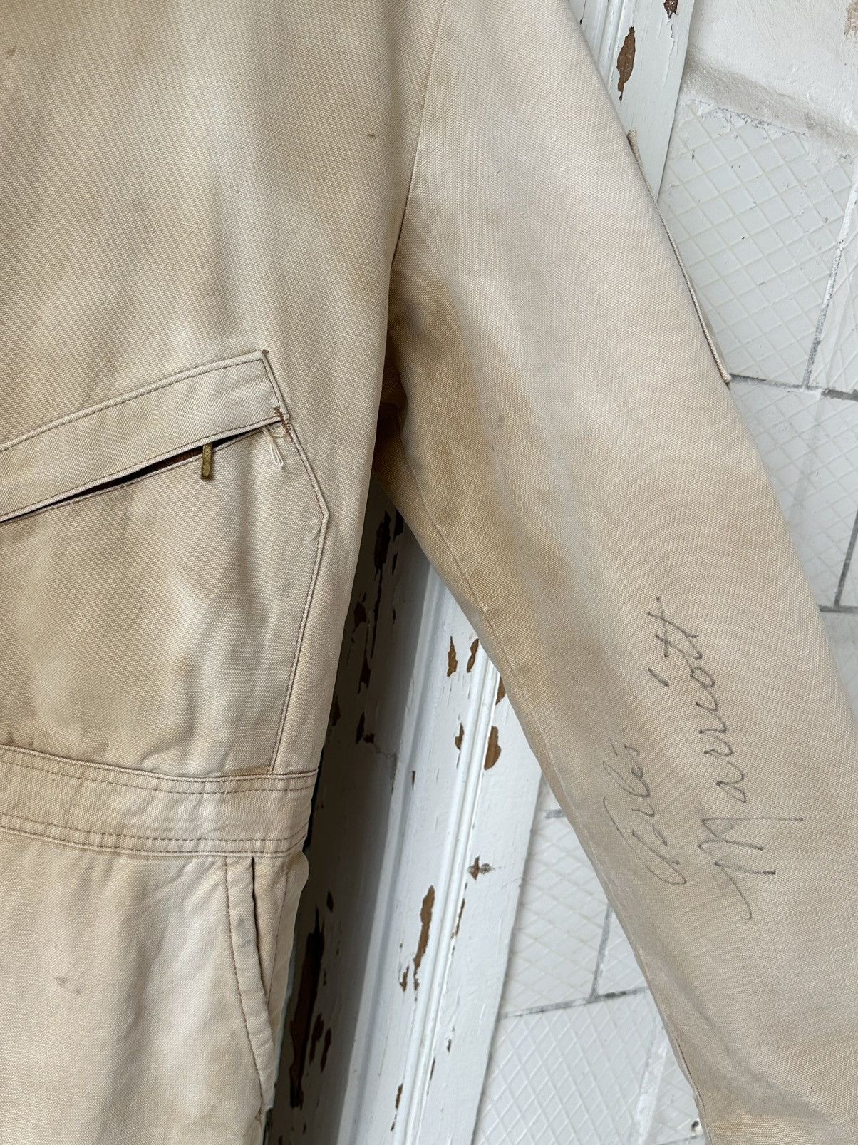 Carhartt Vintage Carhartt Style Beige Worn Carpenter Men’s Overalls Size US 34 / EU 50 - 10 Thumbnail