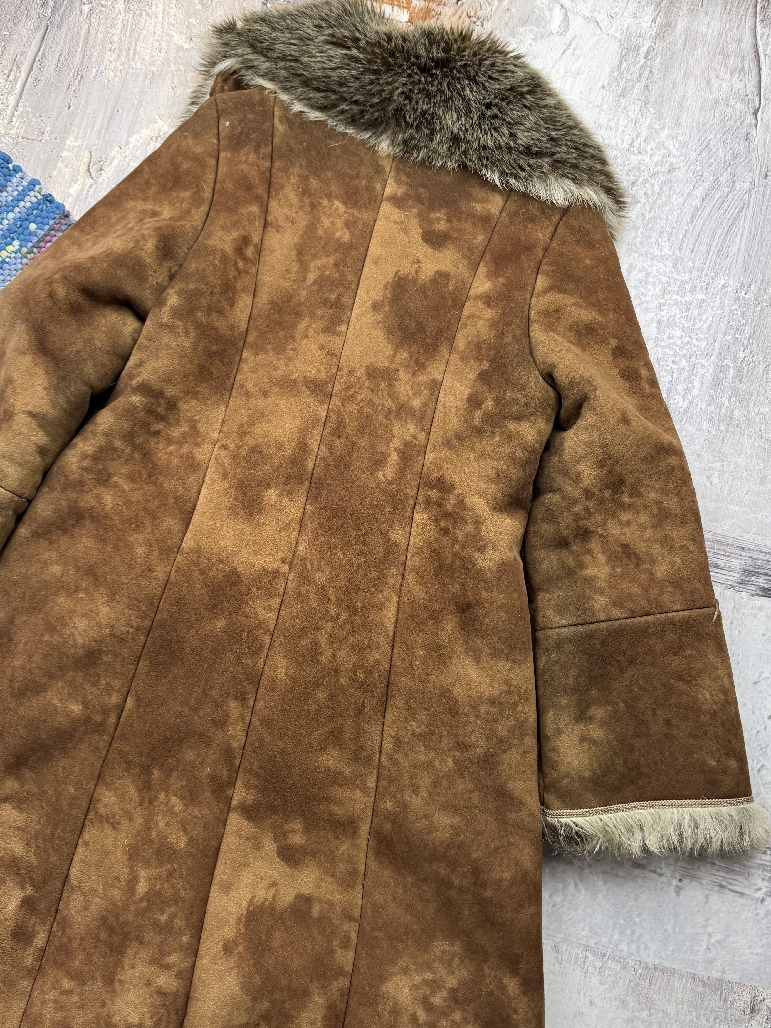 Vintage Vintage Faux Sheepskin Faded Coat A414(484)D15 Size L / US 10 / IT 46 - 13 Thumbnail