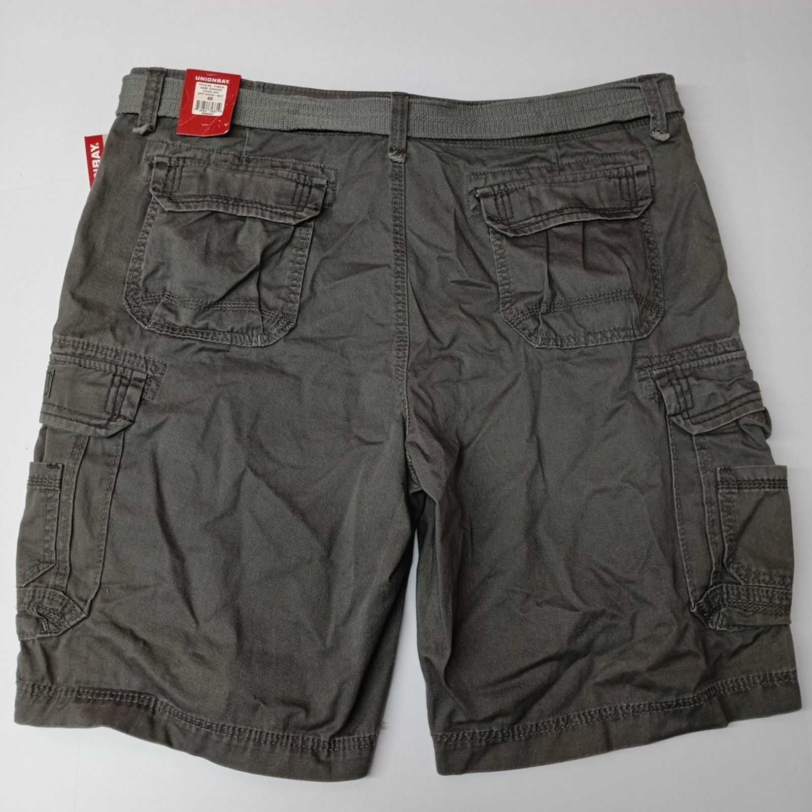 UNIONBAY Unionbay Men's Survivor Cargo Shorts Size 40 Gray + Belt Size US 40 / EU 56 - 4 Thumbnail