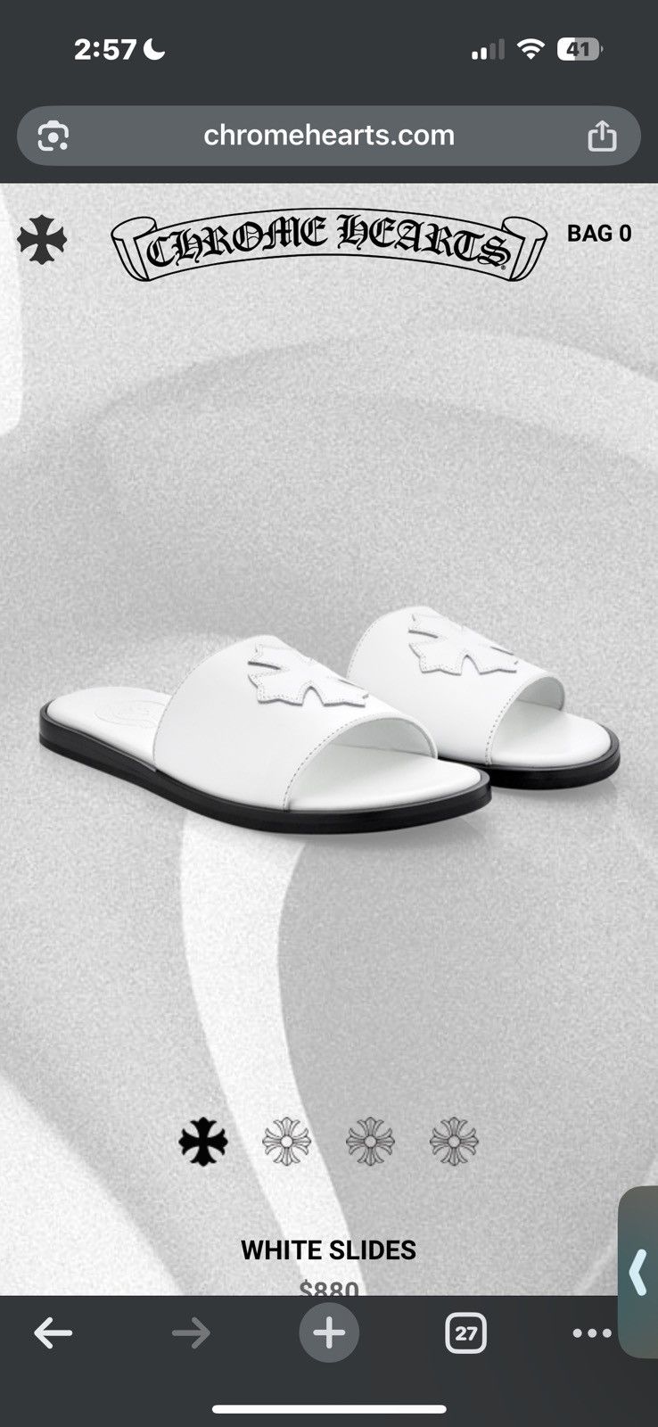 Chrome Hearts Chrome hearts white leather ch plus patch slippers size 41 Size US 8 / EU 41 - 7 Thumbnail