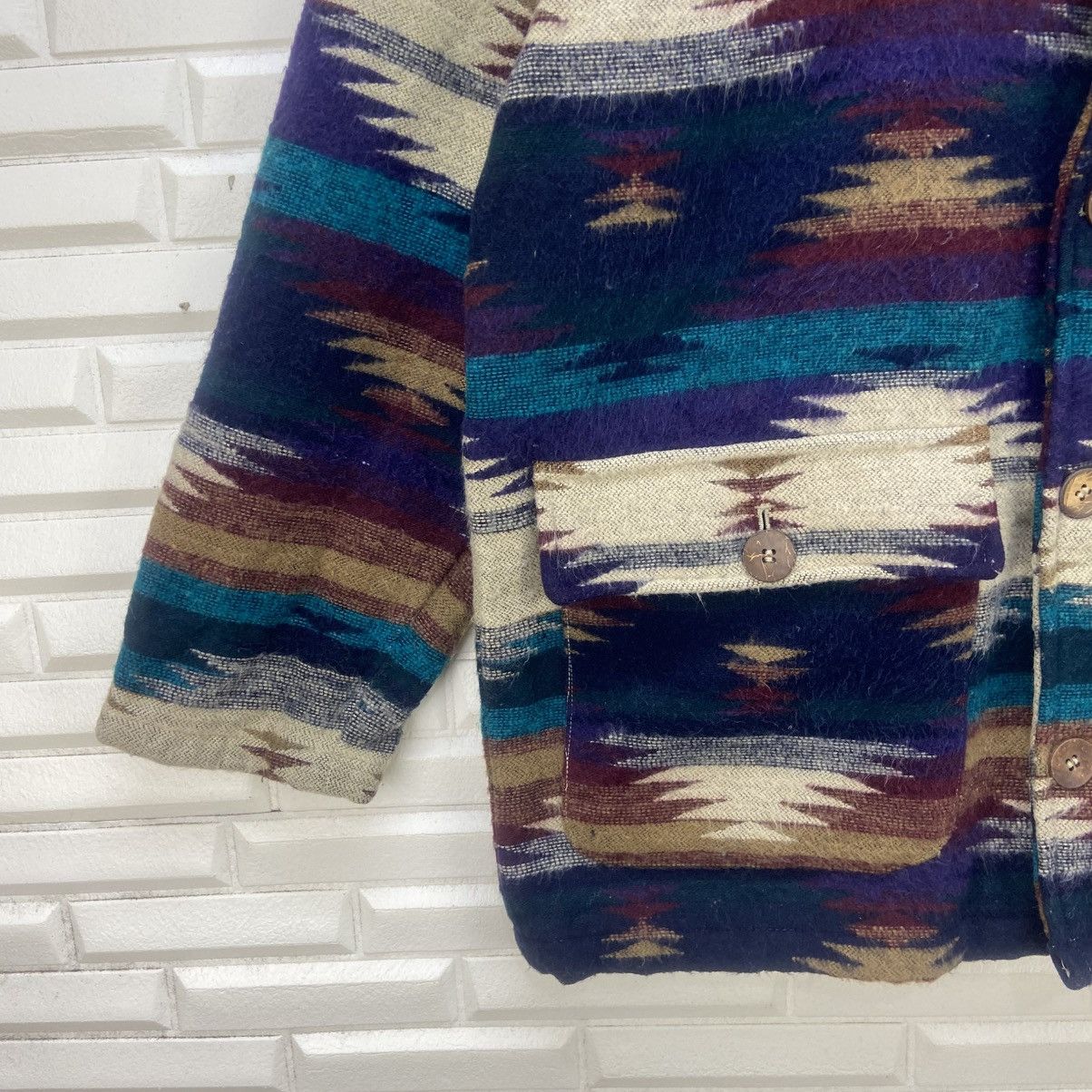 Japanese Brand × Native Vtg Japanese Brand Native Navajo Loose Polar Fleece Jacket Size US S / EU 44-46 / 1 - 8 Thumbnail