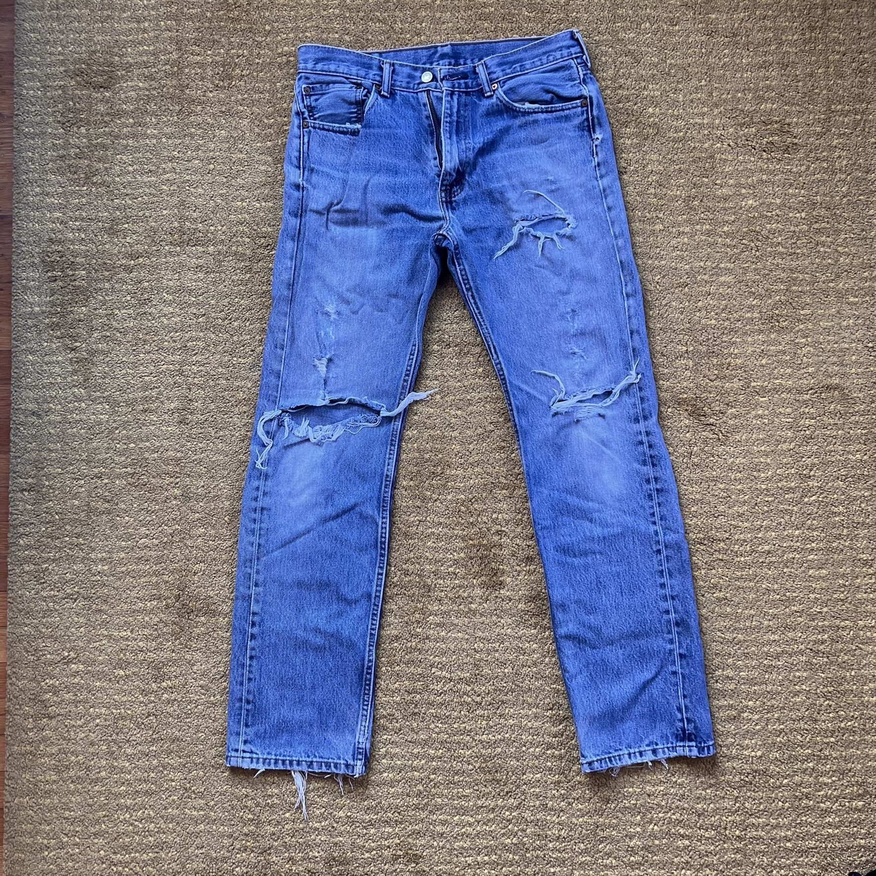 Levi's Vintage Clothing × Vintage Levi's 505 light blue ripped, distressed jeans Size US 32 / EU 48 - 1 Thumbnail