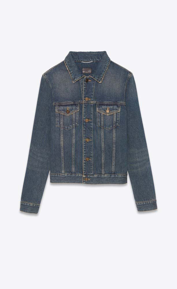 Saint Laurent Paris o1s1wg110625 597085 Fitted Jacket Dirty Denim Vintage Blue Size US XS / EU 42 / 0 - 1 Preview