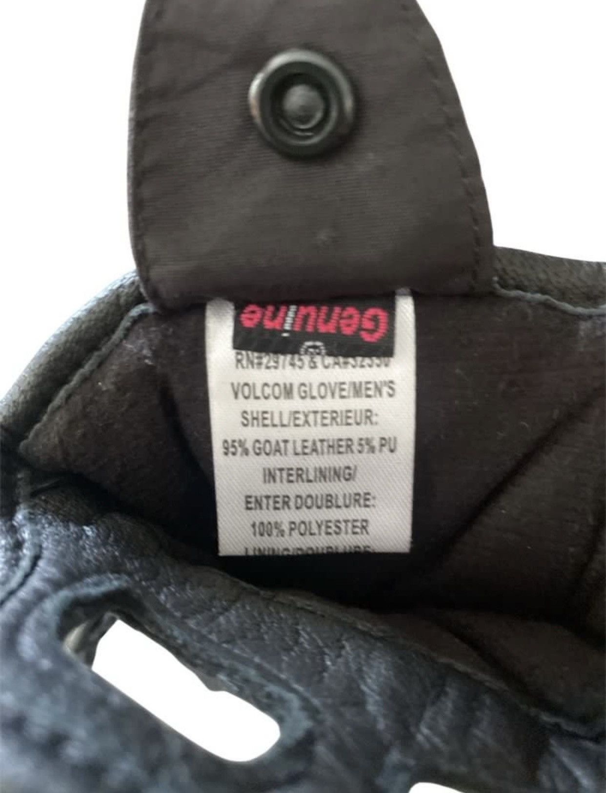 Volcom Volcom leather riding glove Size ONE SIZE - 5 Thumbnail