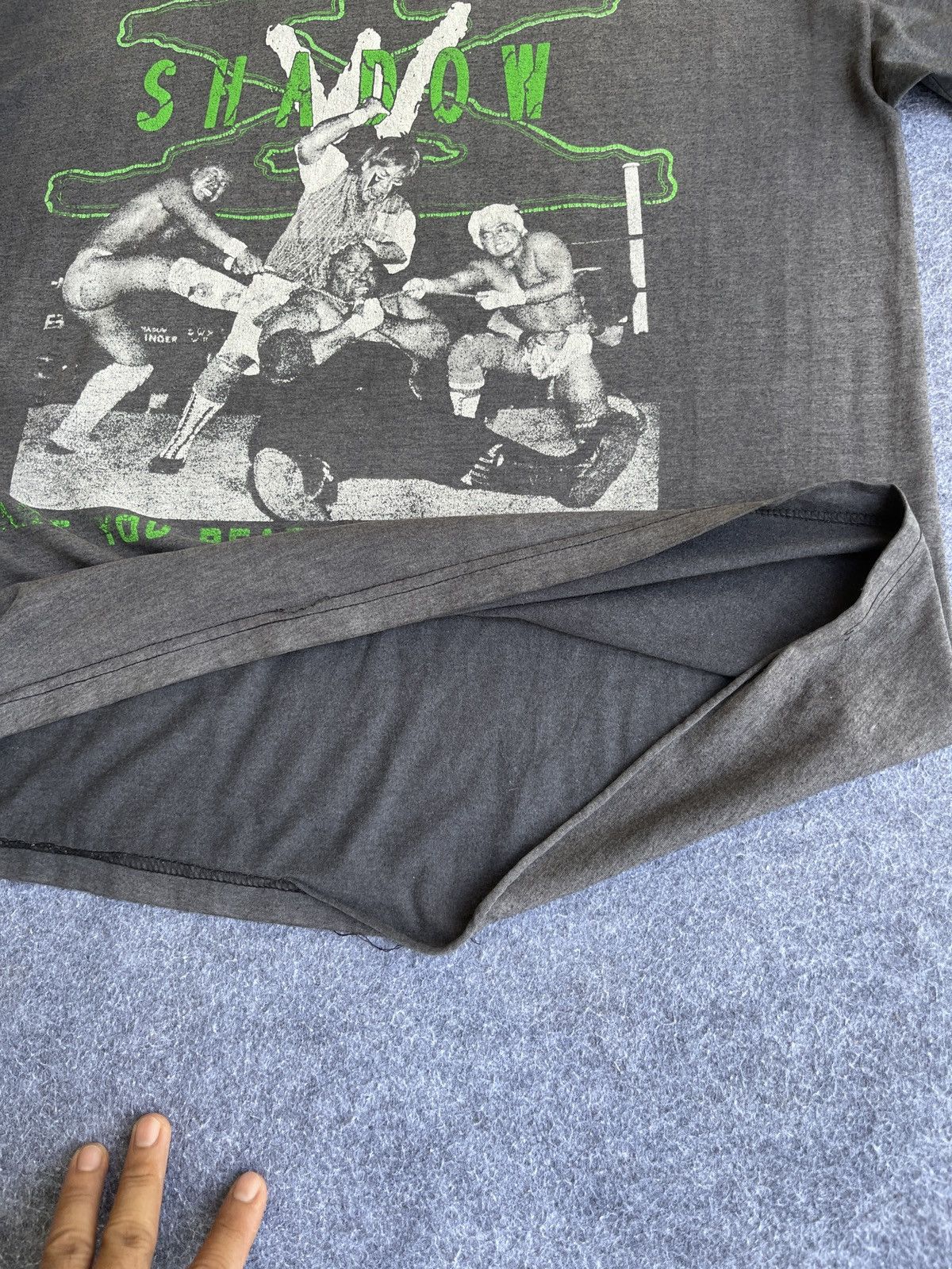 Vintage Rare🔥SUN Faded Vtg90s SHADOW WX Japan Wrestling T Shirt Size US XL / EU 56 / 4 - 11 Thumbnail