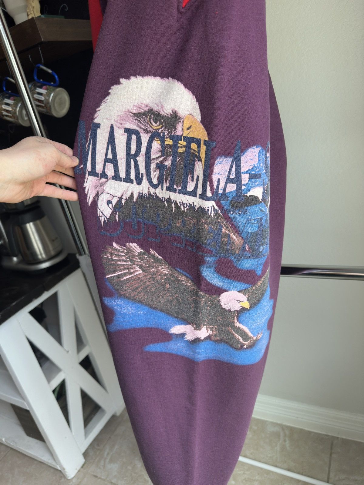Maison Margiela × Supreme Supreme x MM6 Maison Margiela Eagle Sweatpants Purple Red Size US 36 / EU 52 - 3 Thumbnail