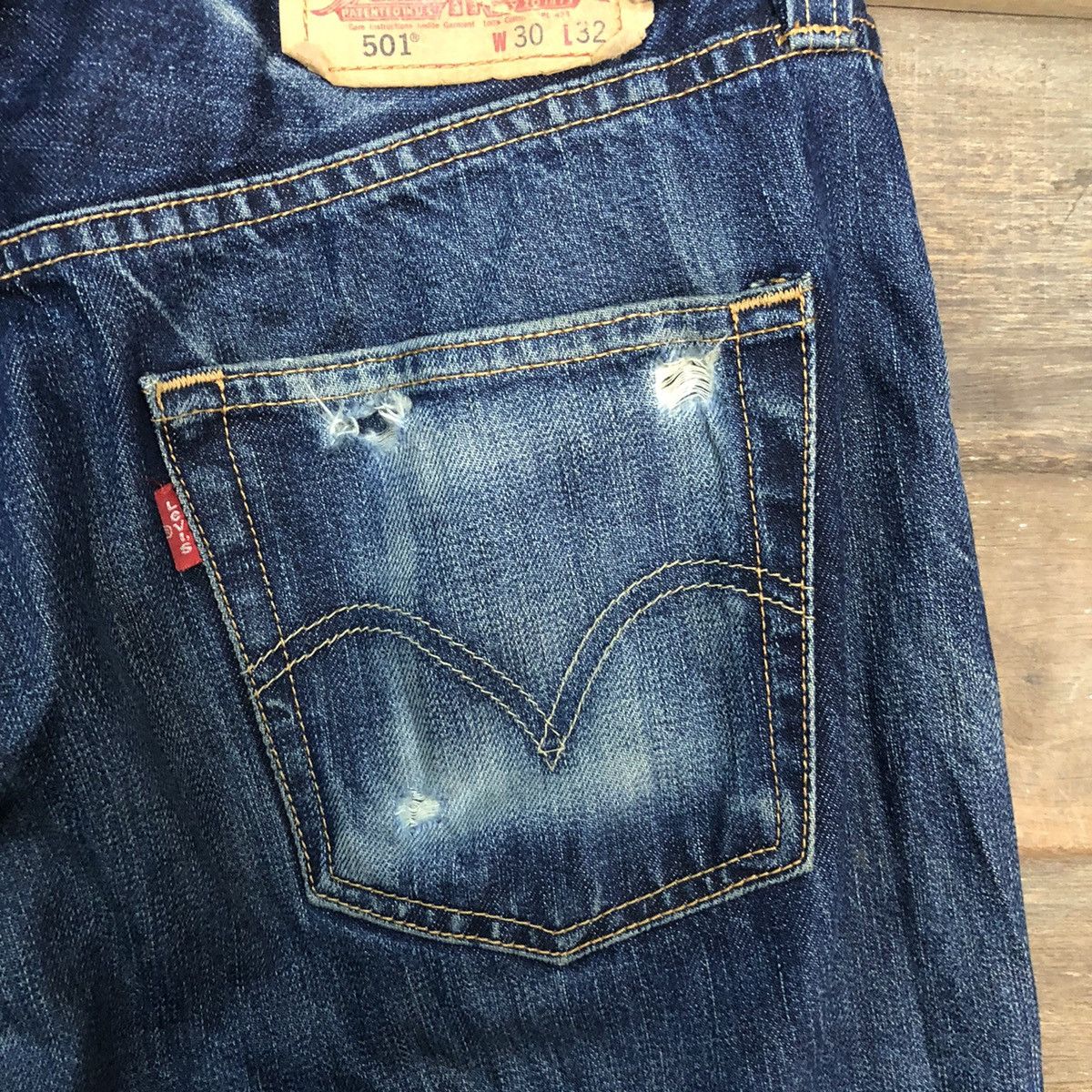Levi's 501 Levis Strauss & Co faded Blue Denim Pants #7318 Size US 29 - 17 Thumbnail