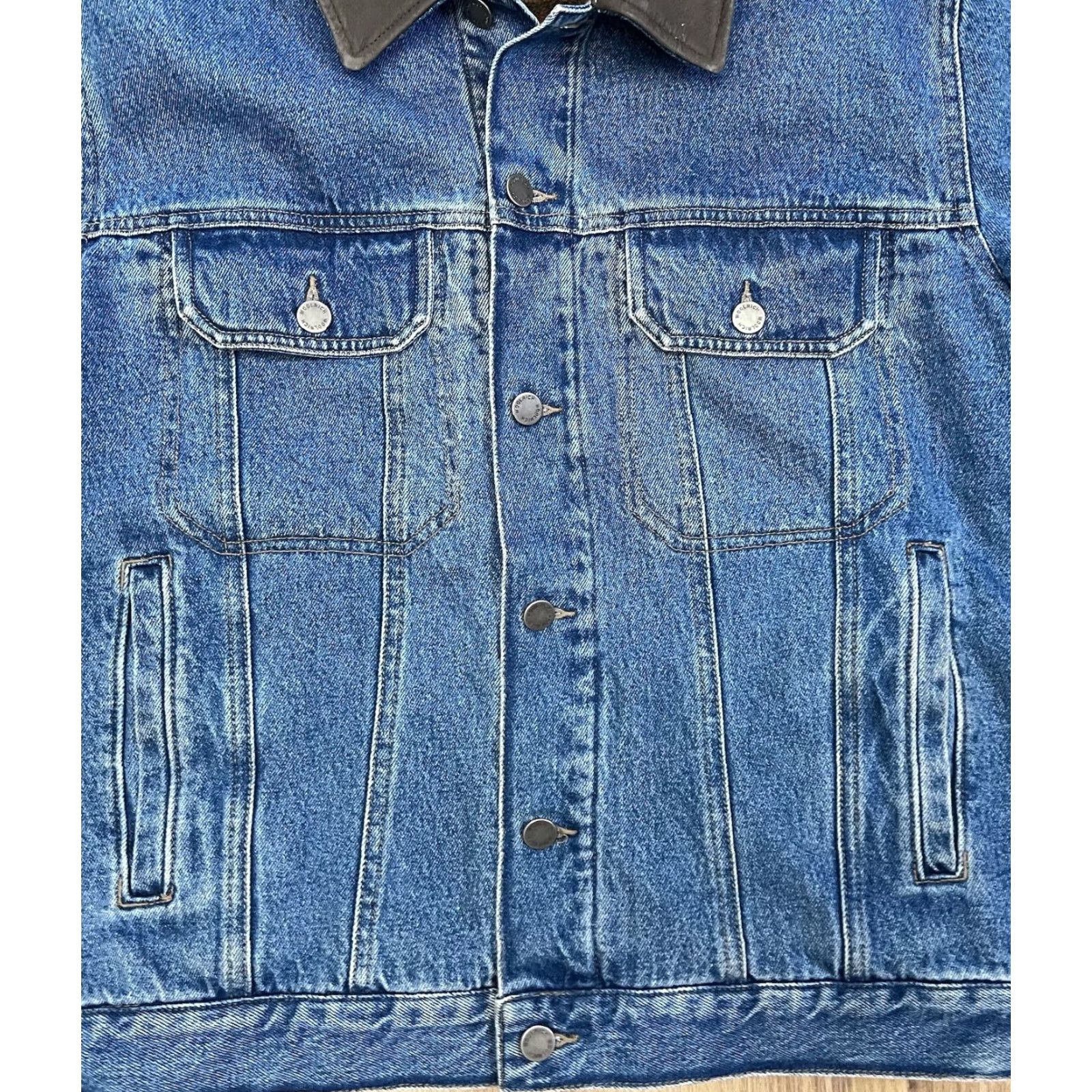 Vintage Woolrich Jacket Mens M Blue Denim Lined Insulated Polyester Lining Casual Workwear Bomber Coat Short Jacket Size US M / EU 48-50 / 2 - 4 Thumbnail